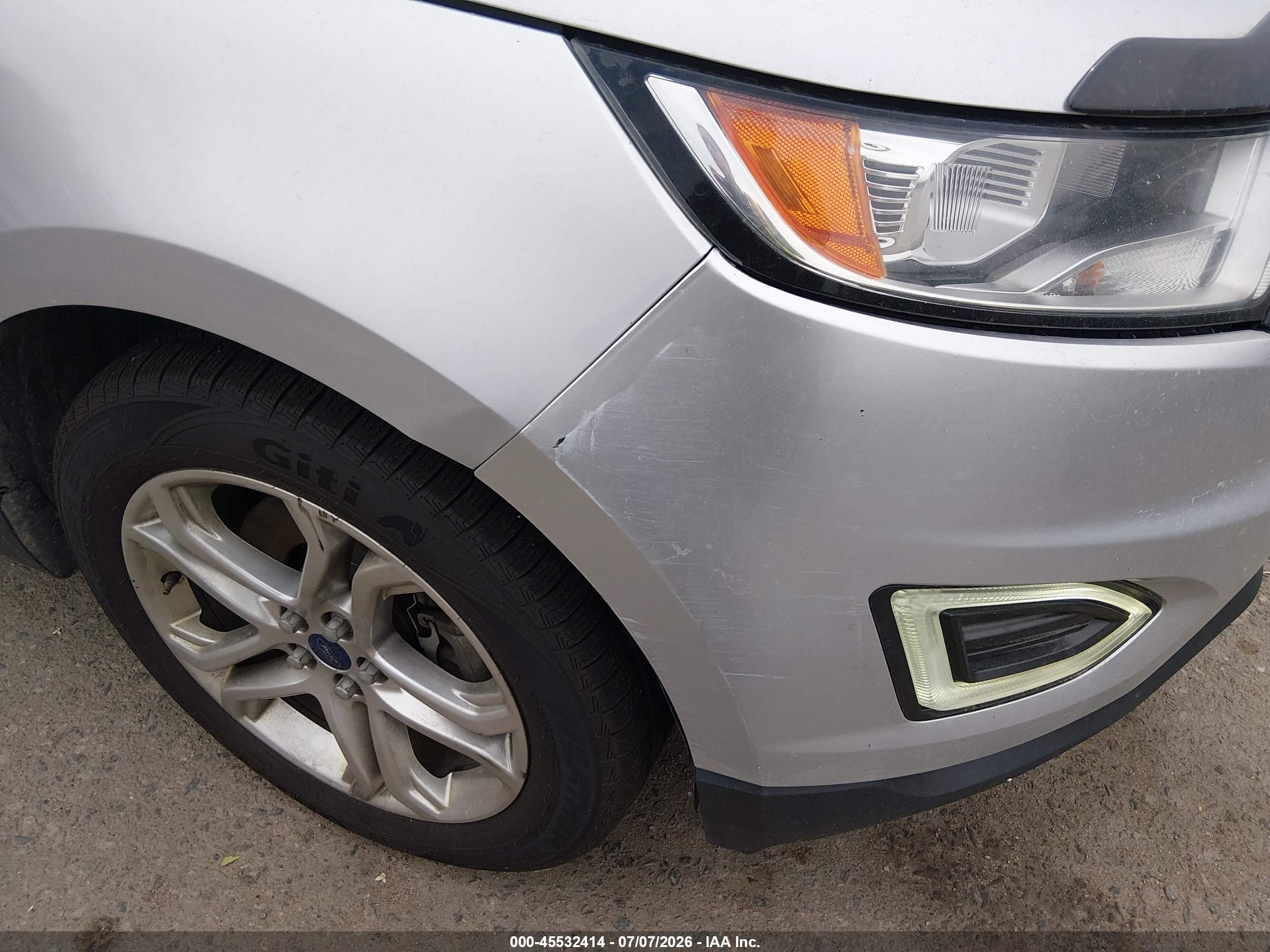 2015 Ford Edge Titanium Silver vin: 2FMTK4K91FBB30916