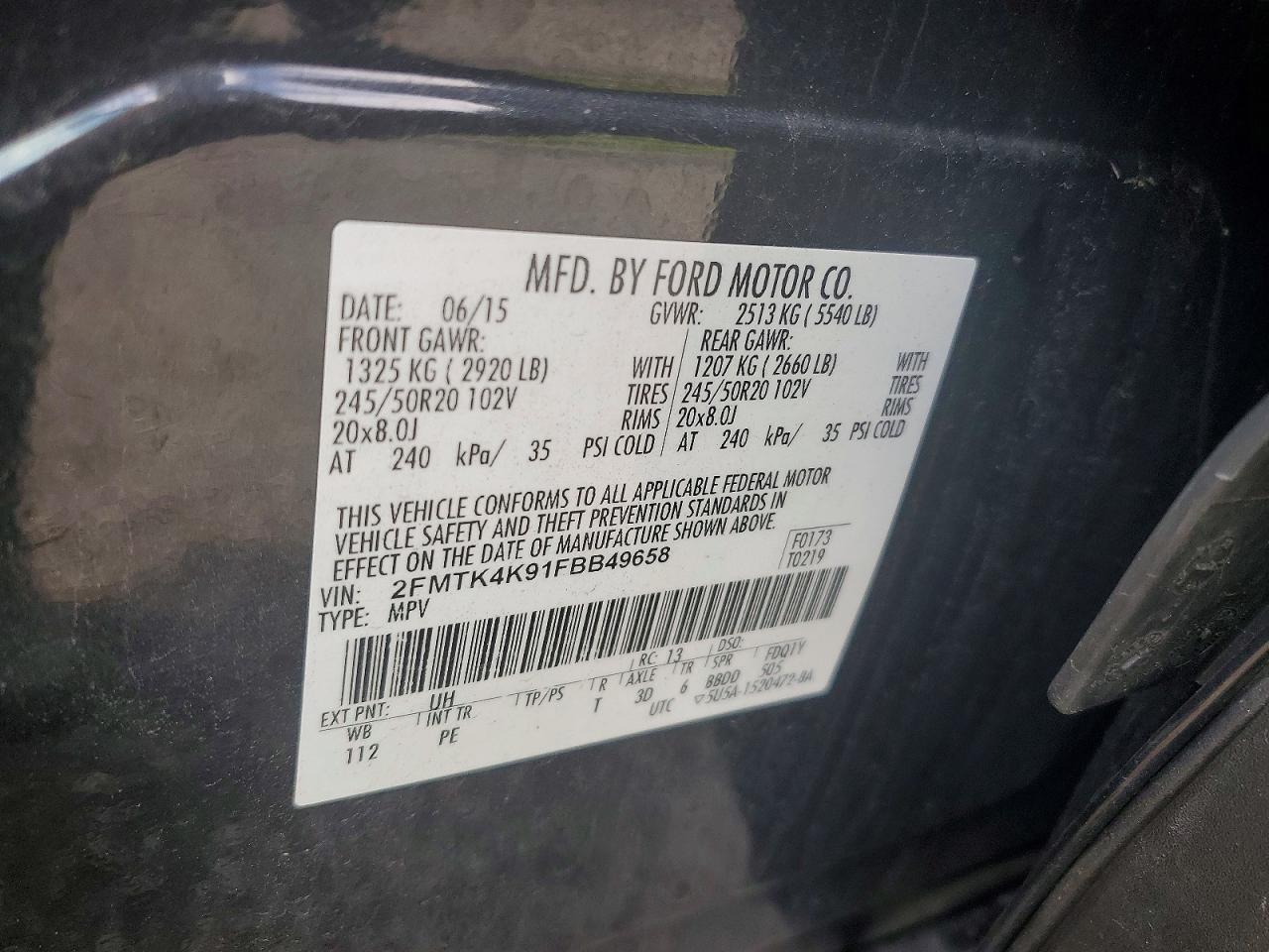 2015 Ford Edge Titanium Black vin: 2FMTK4K91FBB49658
