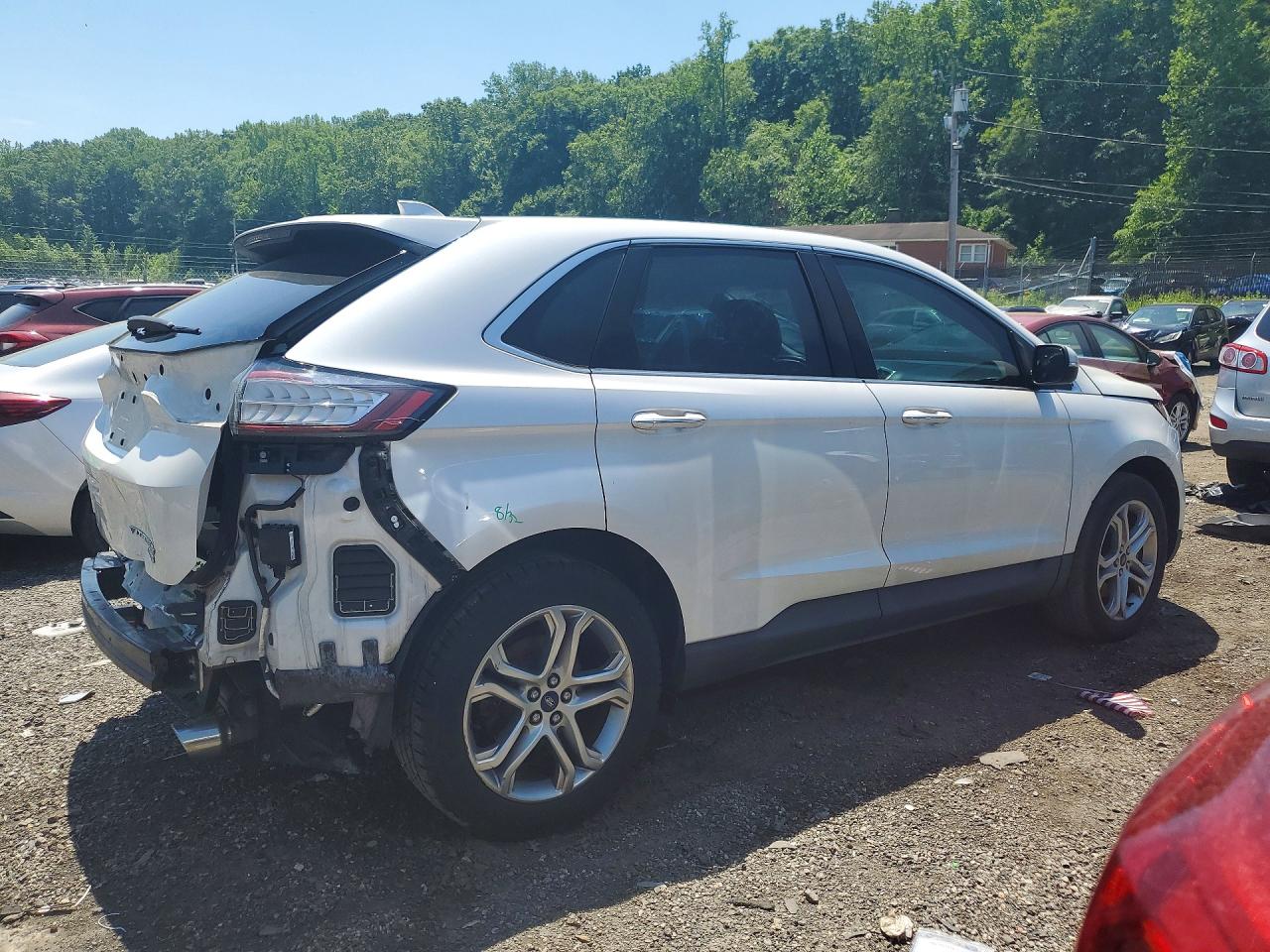 2015 Ford Edge Titanium White vin: 2FMTK4K92FBB40614