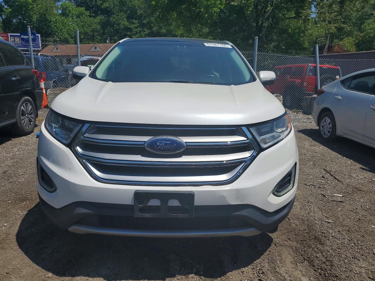 2015 Ford Edge Titanium White vin: 2FMTK4K92FBB40614