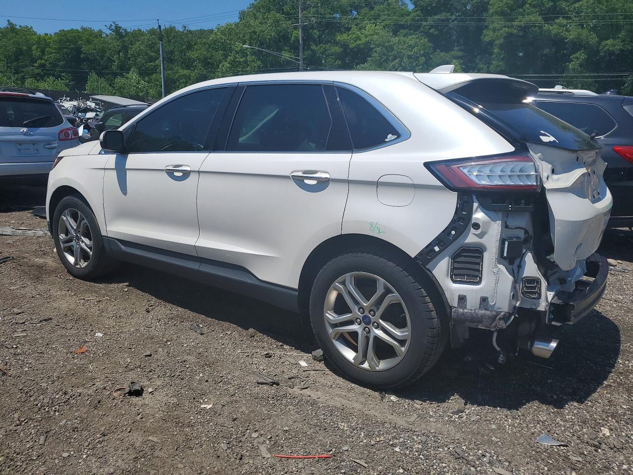 2015 Ford Edge Titanium White vin: 2FMTK4K92FBB40614
