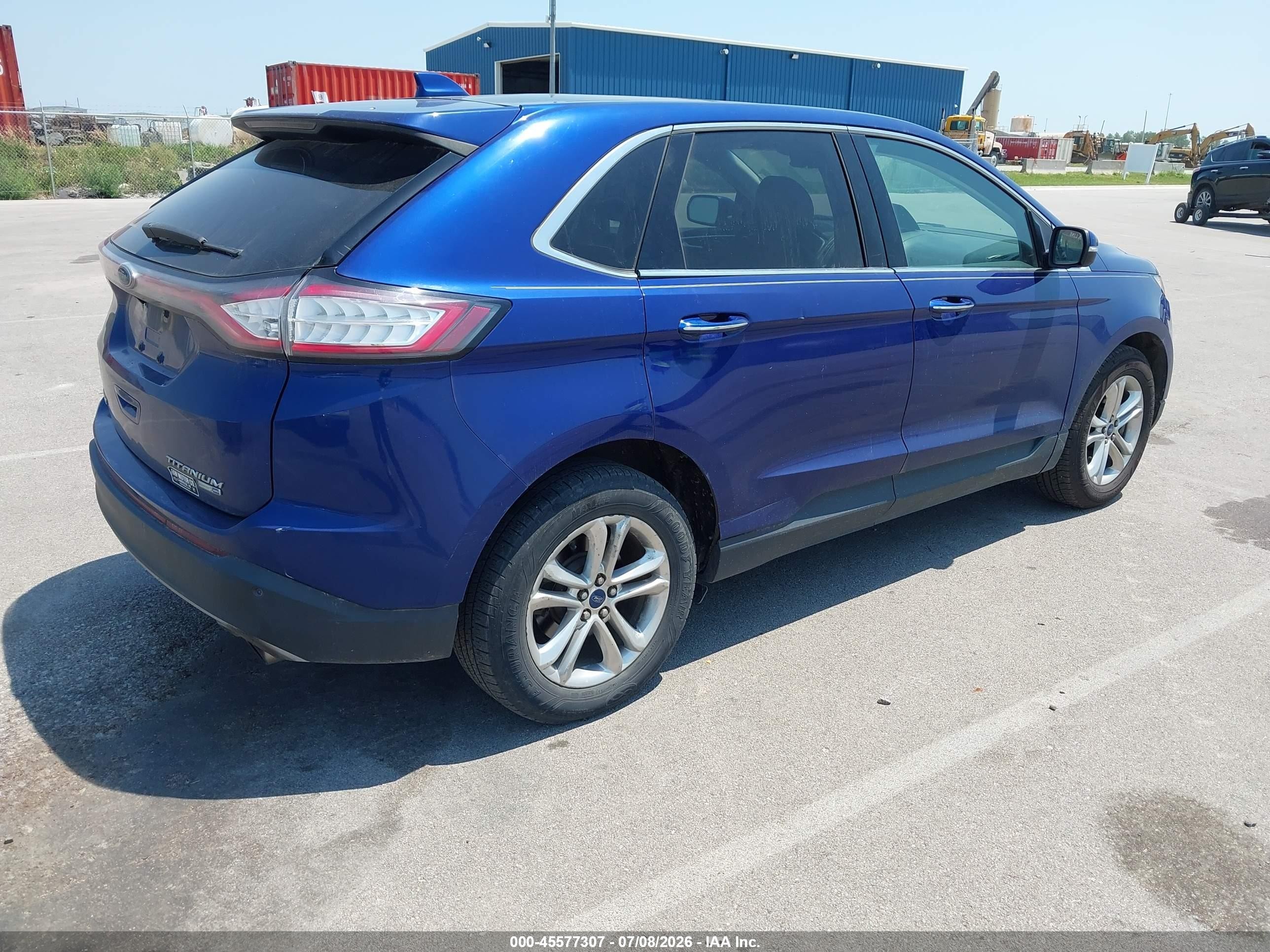 2015 Ford Edge Titanium Blue vin: 2FMTK4K92FBB65982