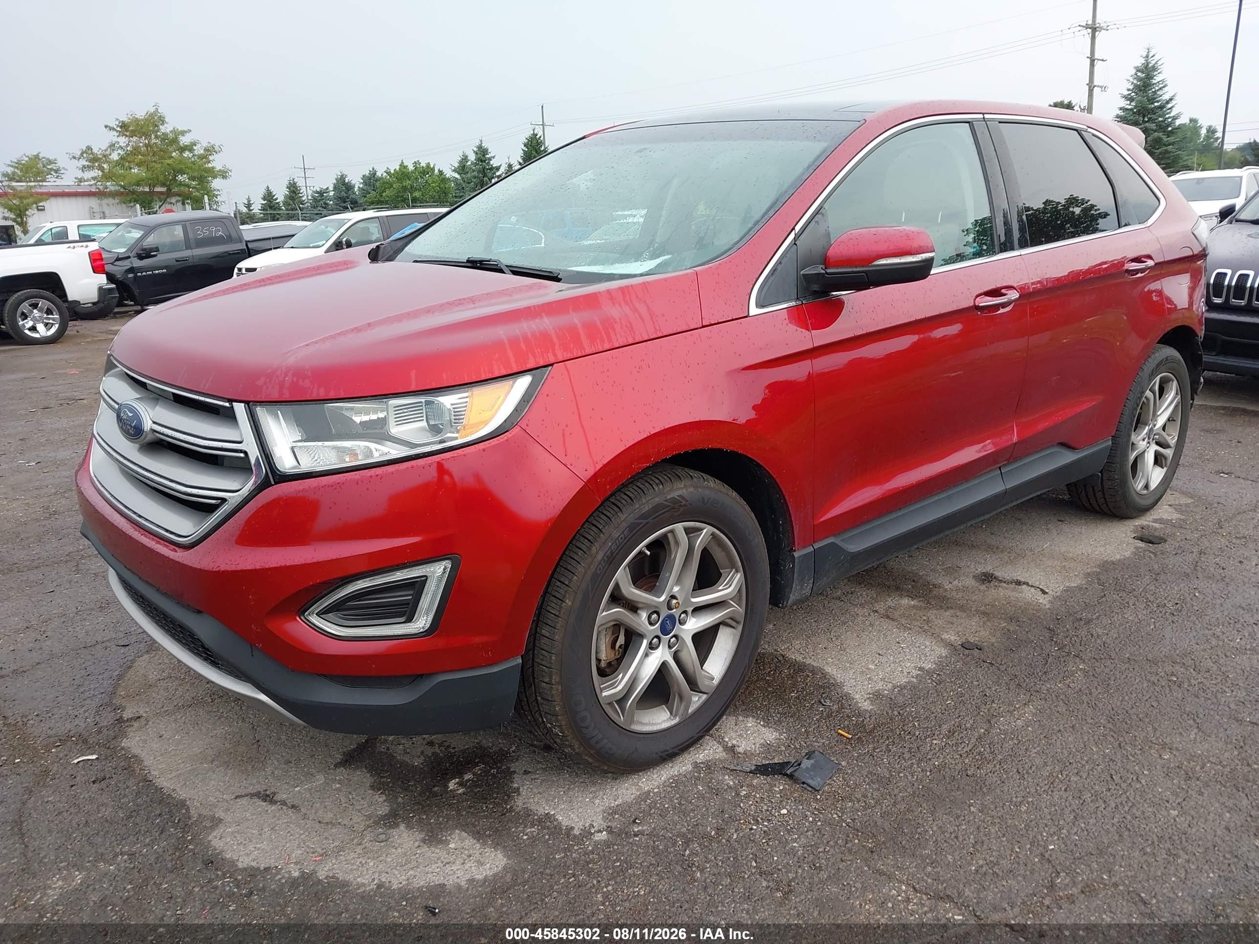2015 Ford Edge Titanium Red vin: 2FMTK4K92FBC41569