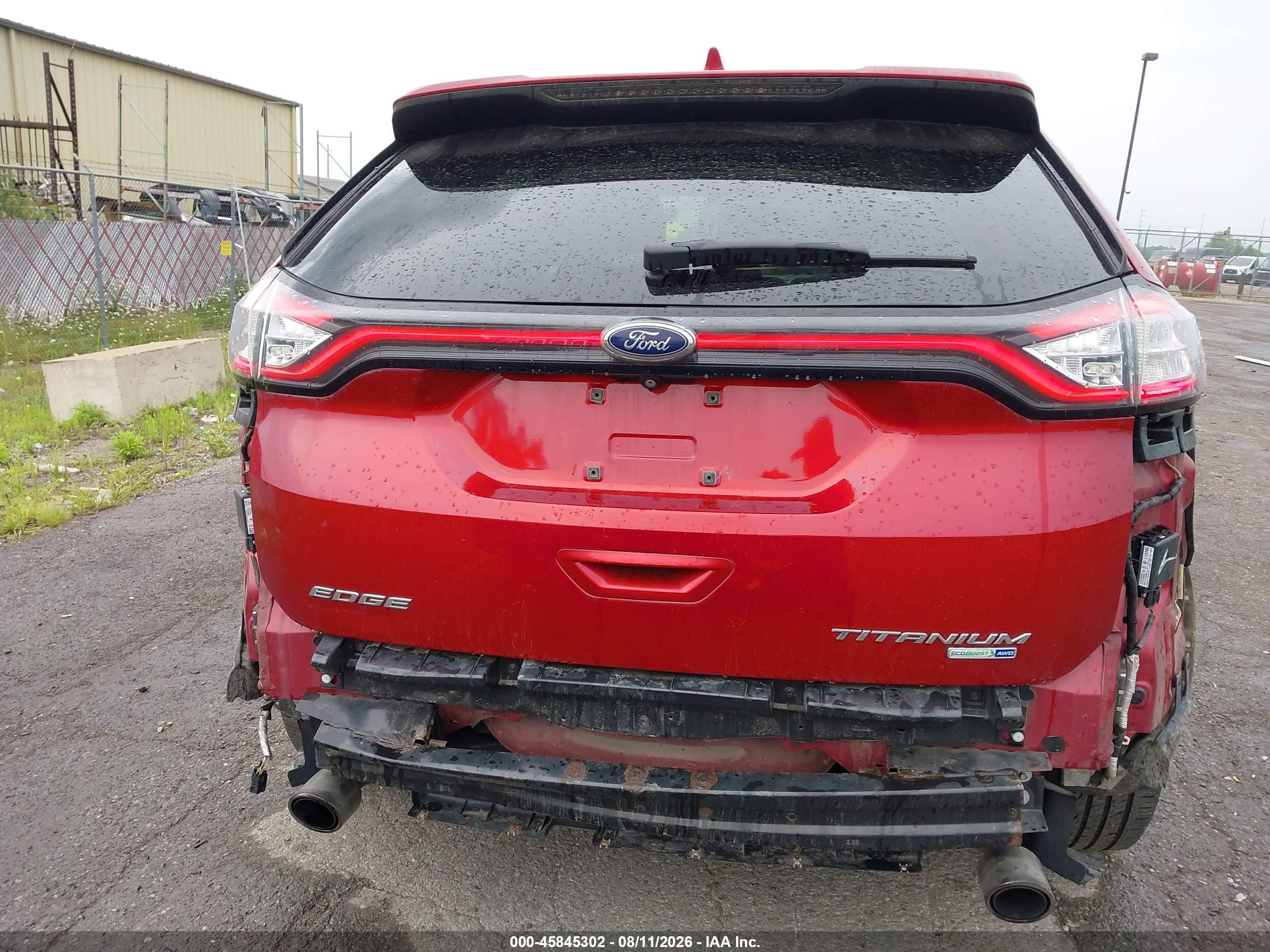 2015 Ford Edge Titanium Red vin: 2FMTK4K92FBC41569