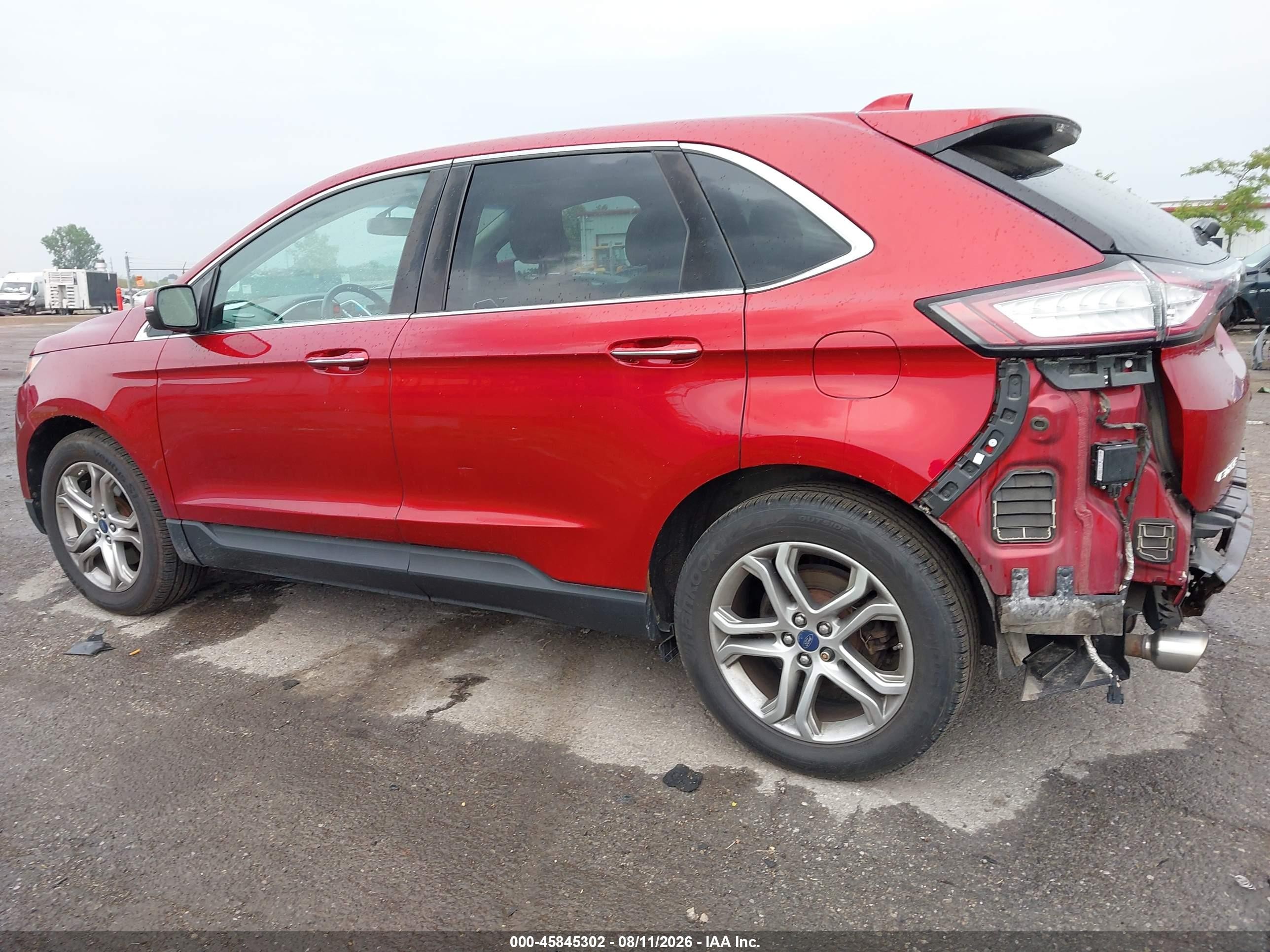 2015 Ford Edge Titanium Red vin: 2FMTK4K92FBC41569