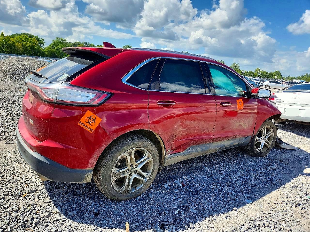 2015 Ford Edge Titanium Red vin: 2FMTK4K93FBB10313