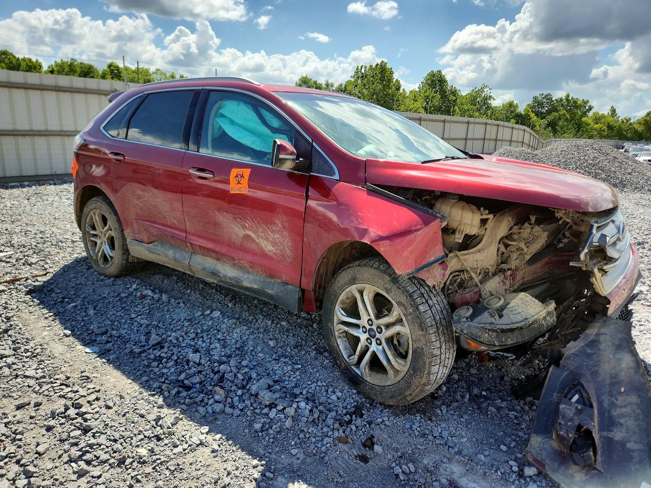 2015 Ford Edge Titanium Red vin: 2FMTK4K93FBB10313