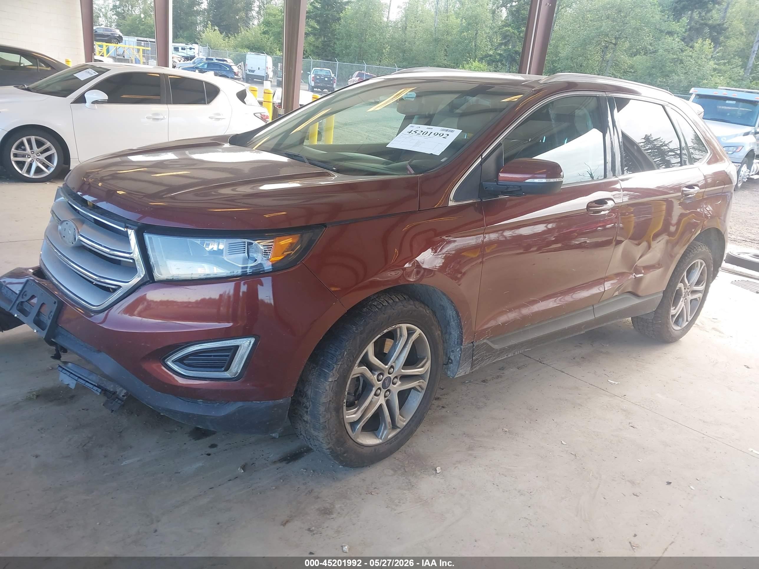 2015 Ford Edge Titanium Burgundy vin: 2FMTK4K93FBB17309