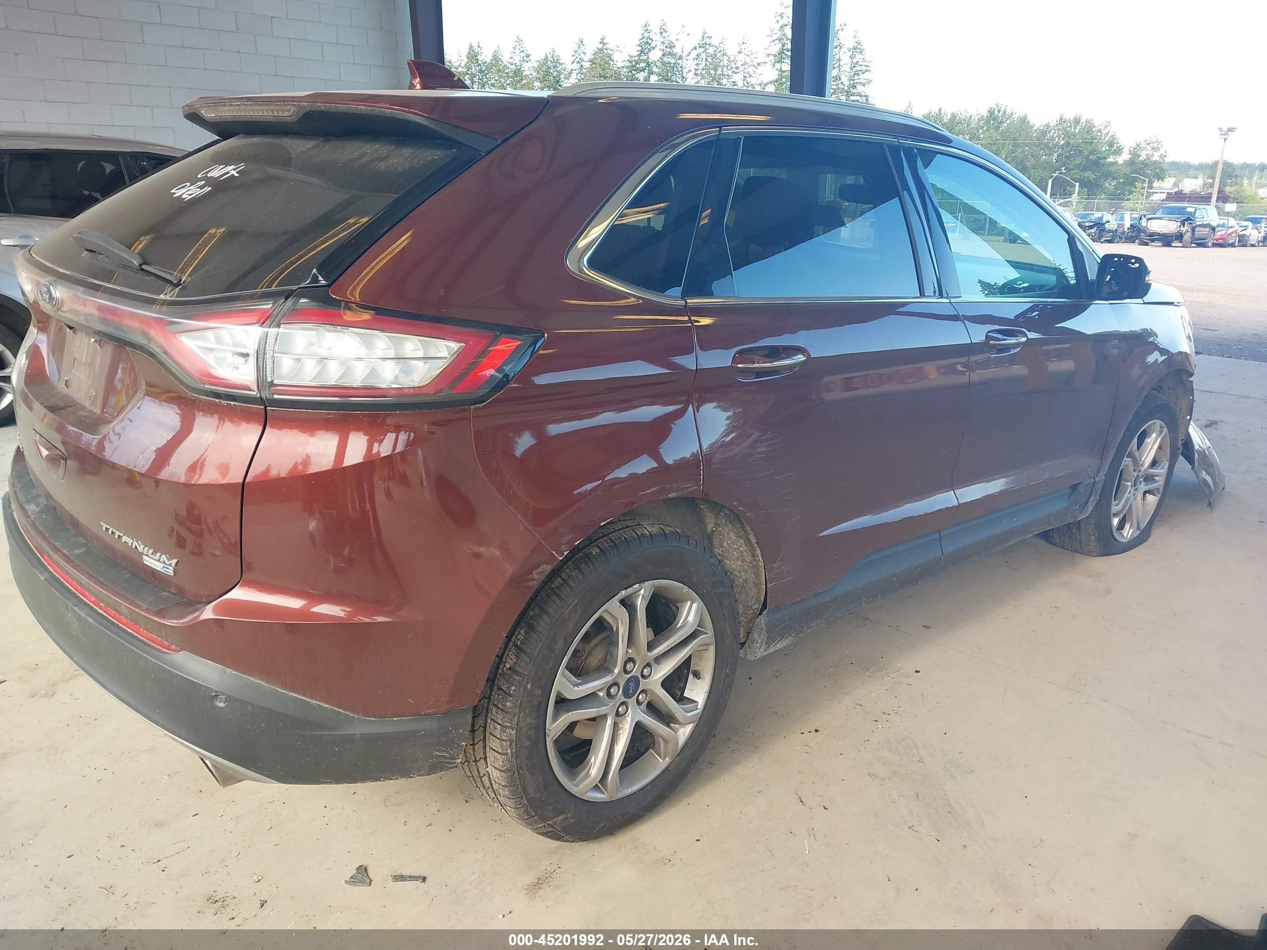 2015 Ford Edge Titanium Burgundy vin: 2FMTK4K93FBB17309