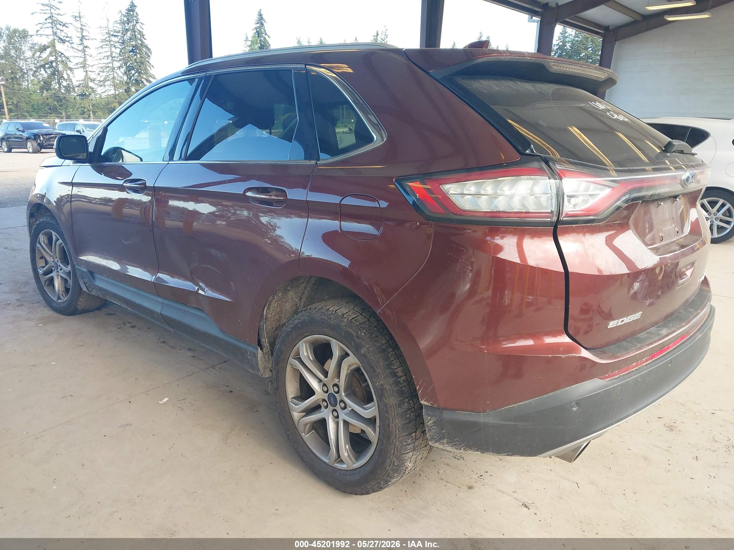 2015 Ford Edge Titanium Burgundy vin: 2FMTK4K93FBB17309