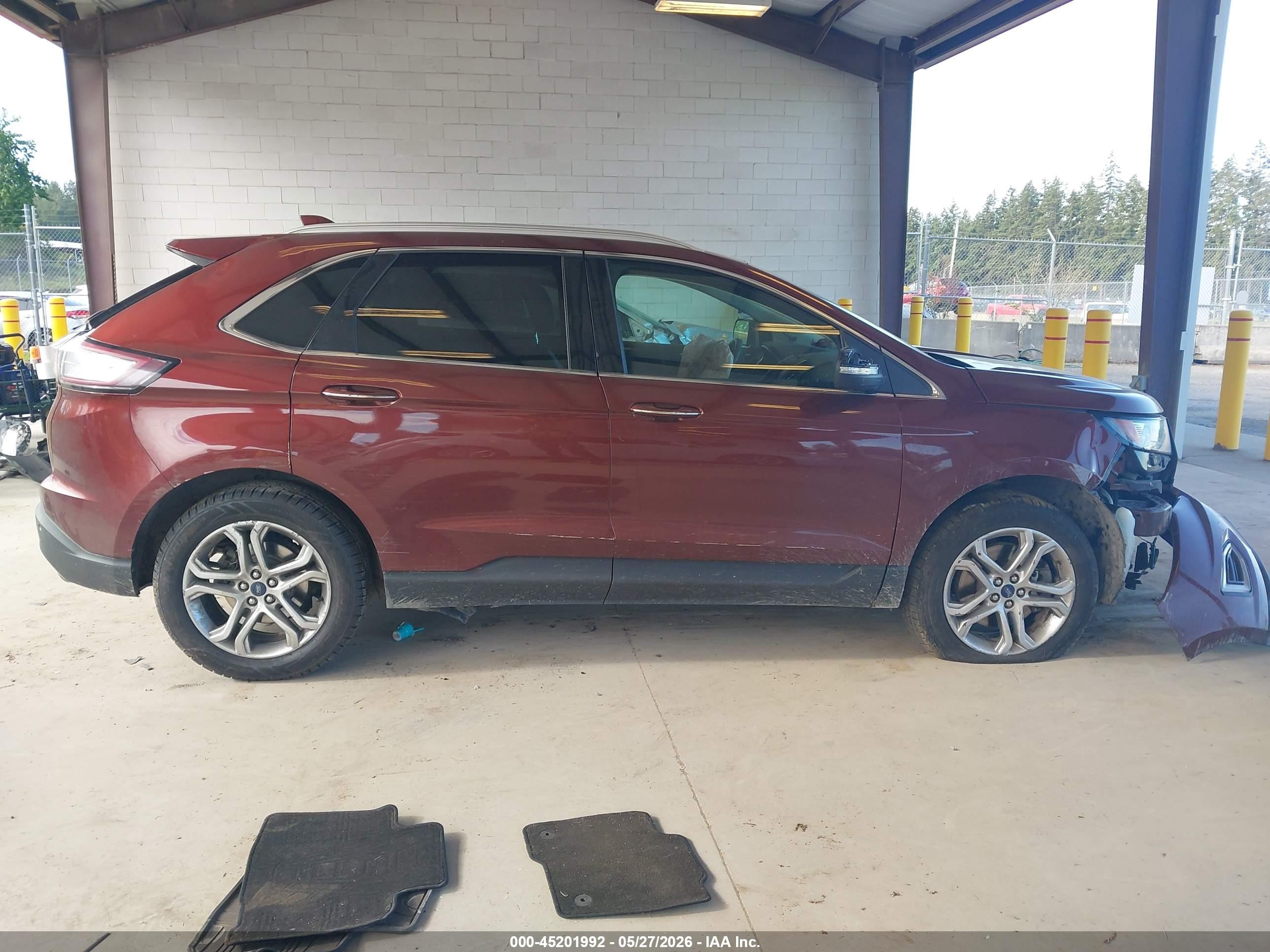 2015 Ford Edge Titanium Burgundy vin: 2FMTK4K93FBB17309