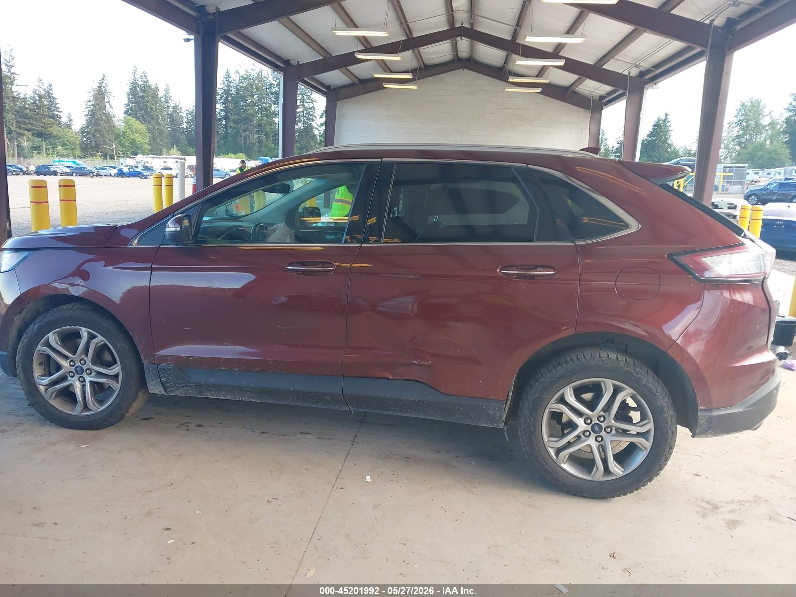 2015 Ford Edge Titanium Burgundy vin: 2FMTK4K93FBB17309