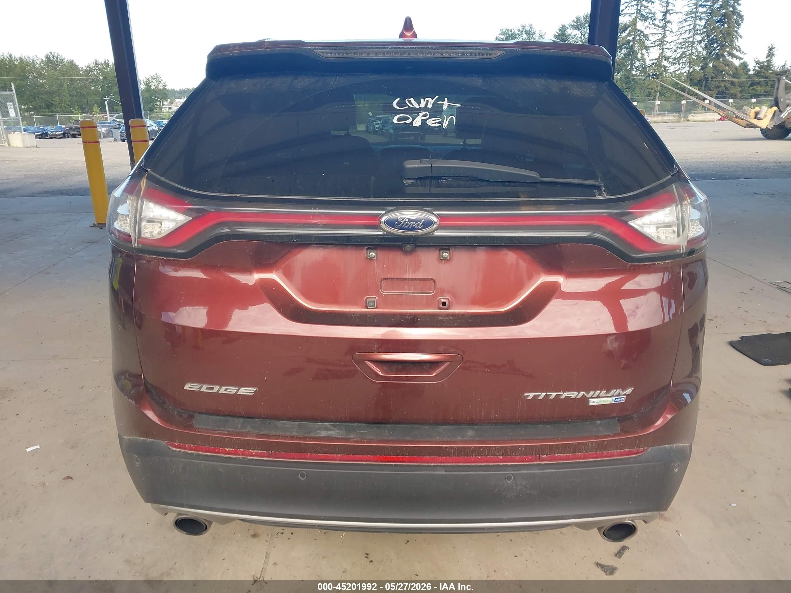 2015 Ford Edge Titanium Burgundy vin: 2FMTK4K93FBB17309