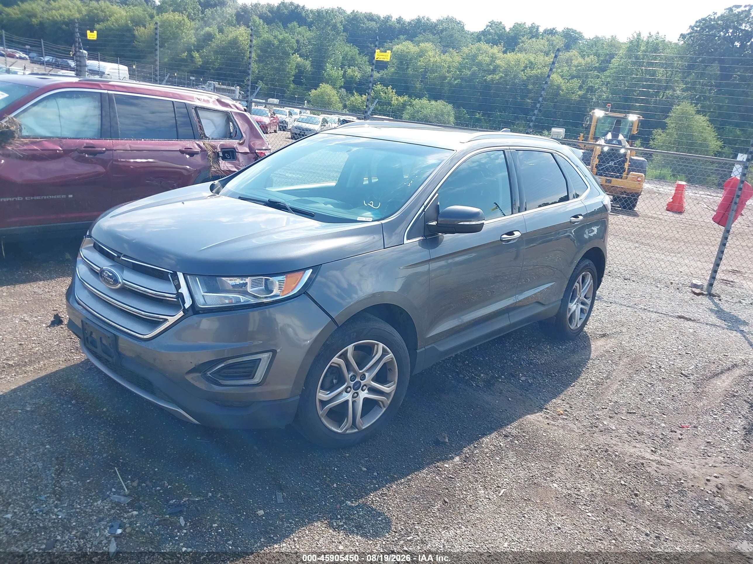 2015 Ford Edge Titanium Gray vin: 2FMTK4K93FBB50827