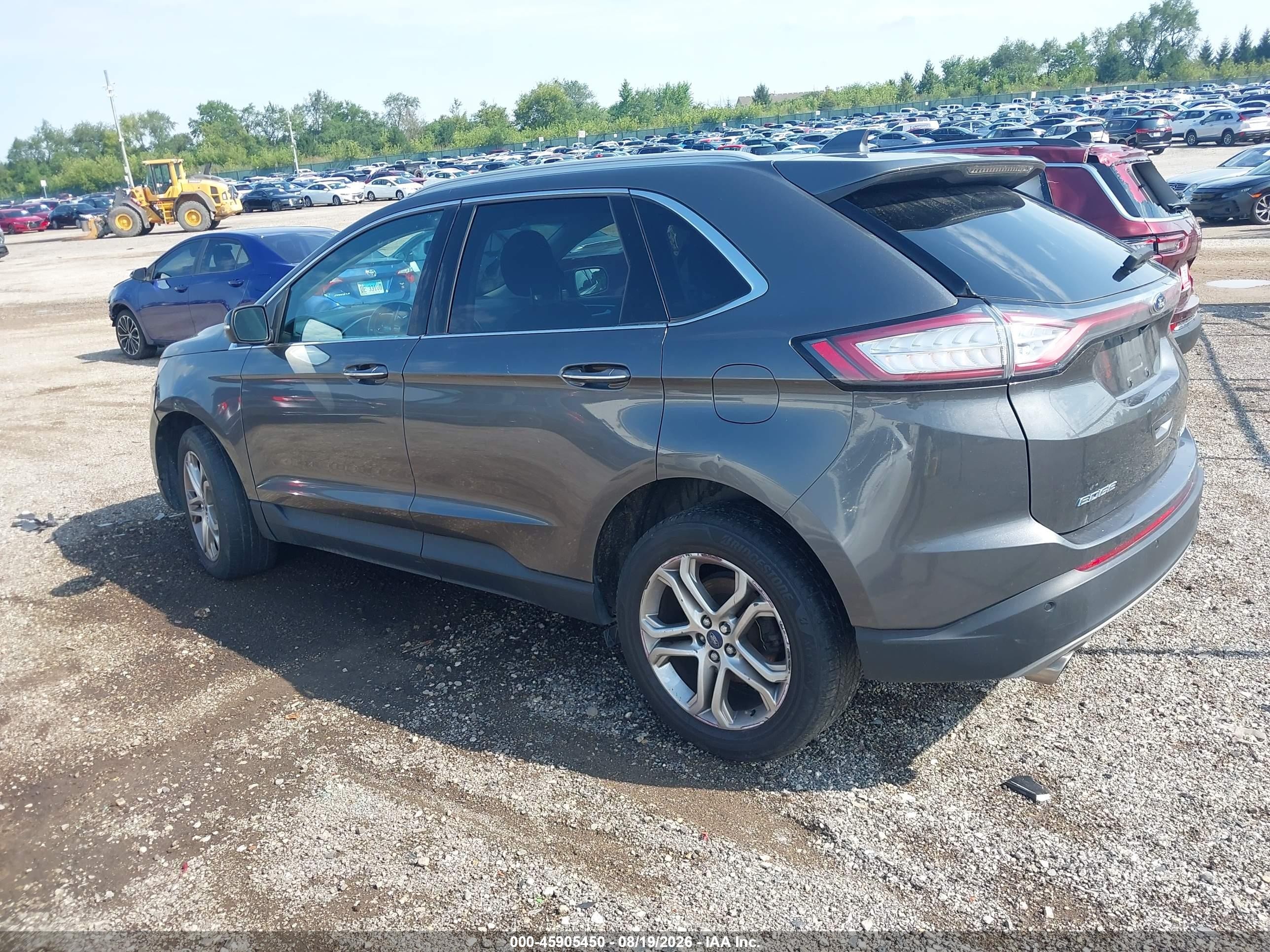 2015 Ford Edge Titanium Gray vin: 2FMTK4K93FBB50827