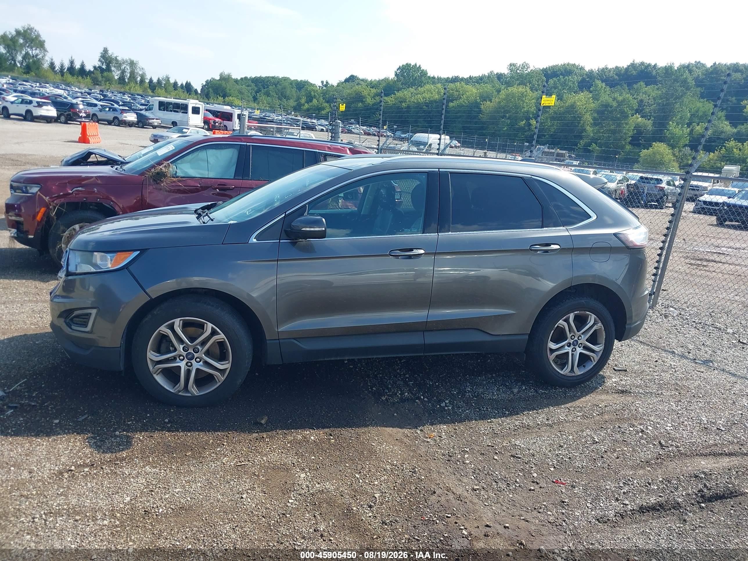 2015 Ford Edge Titanium Gray vin: 2FMTK4K93FBB50827