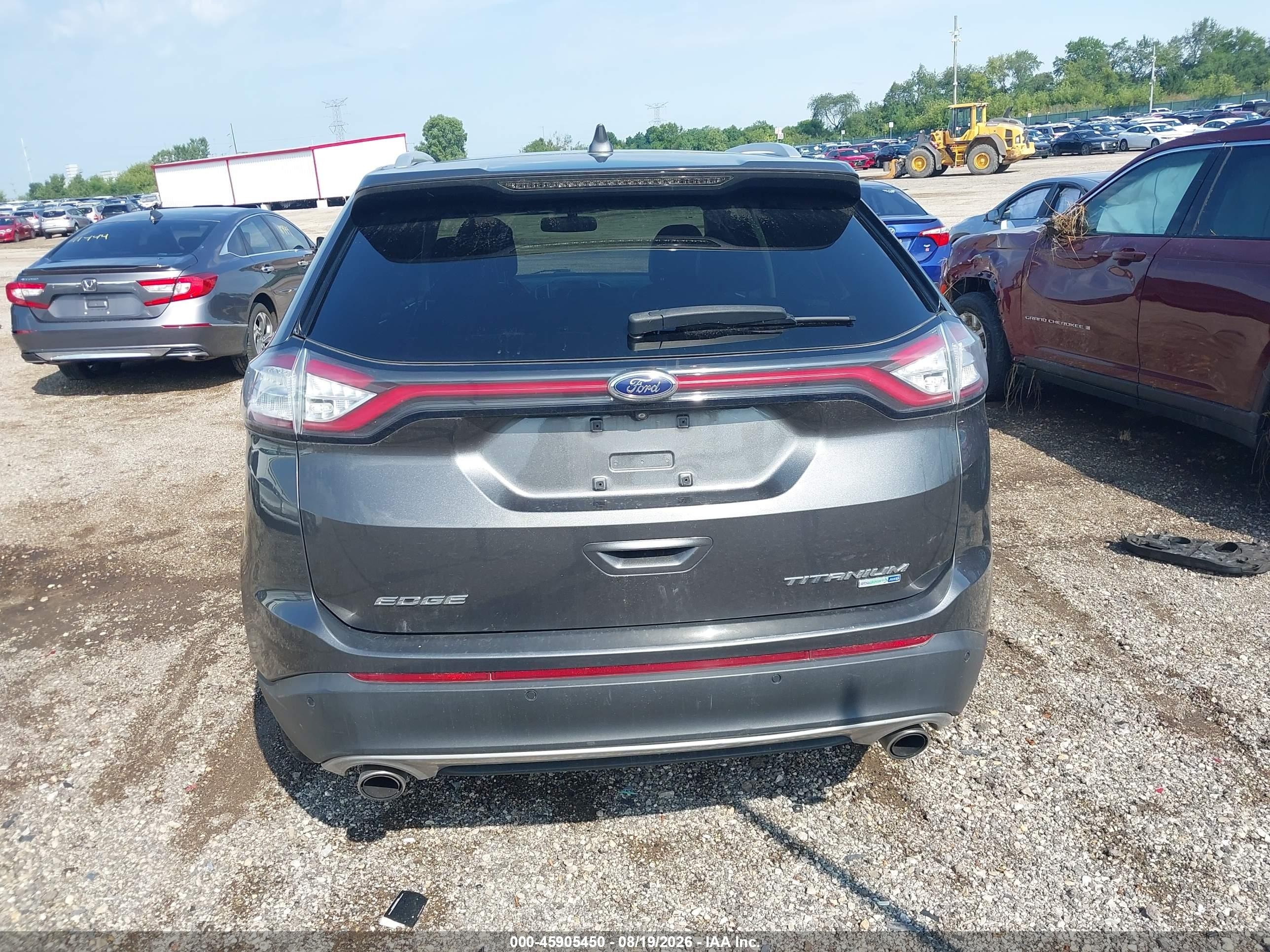 2015 Ford Edge Titanium Gray vin: 2FMTK4K93FBB50827