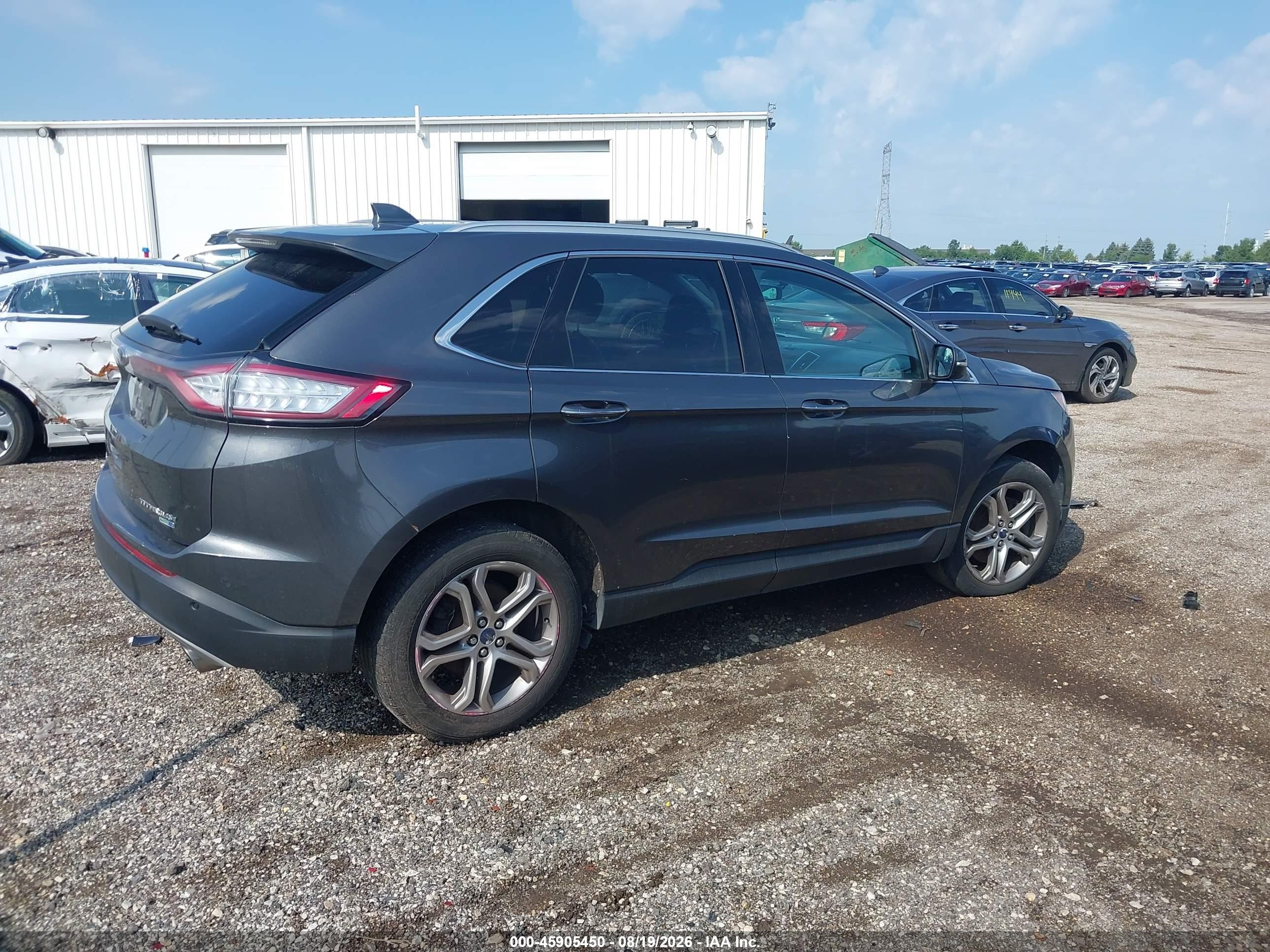 2015 Ford Edge Titanium Gray vin: 2FMTK4K93FBB50827