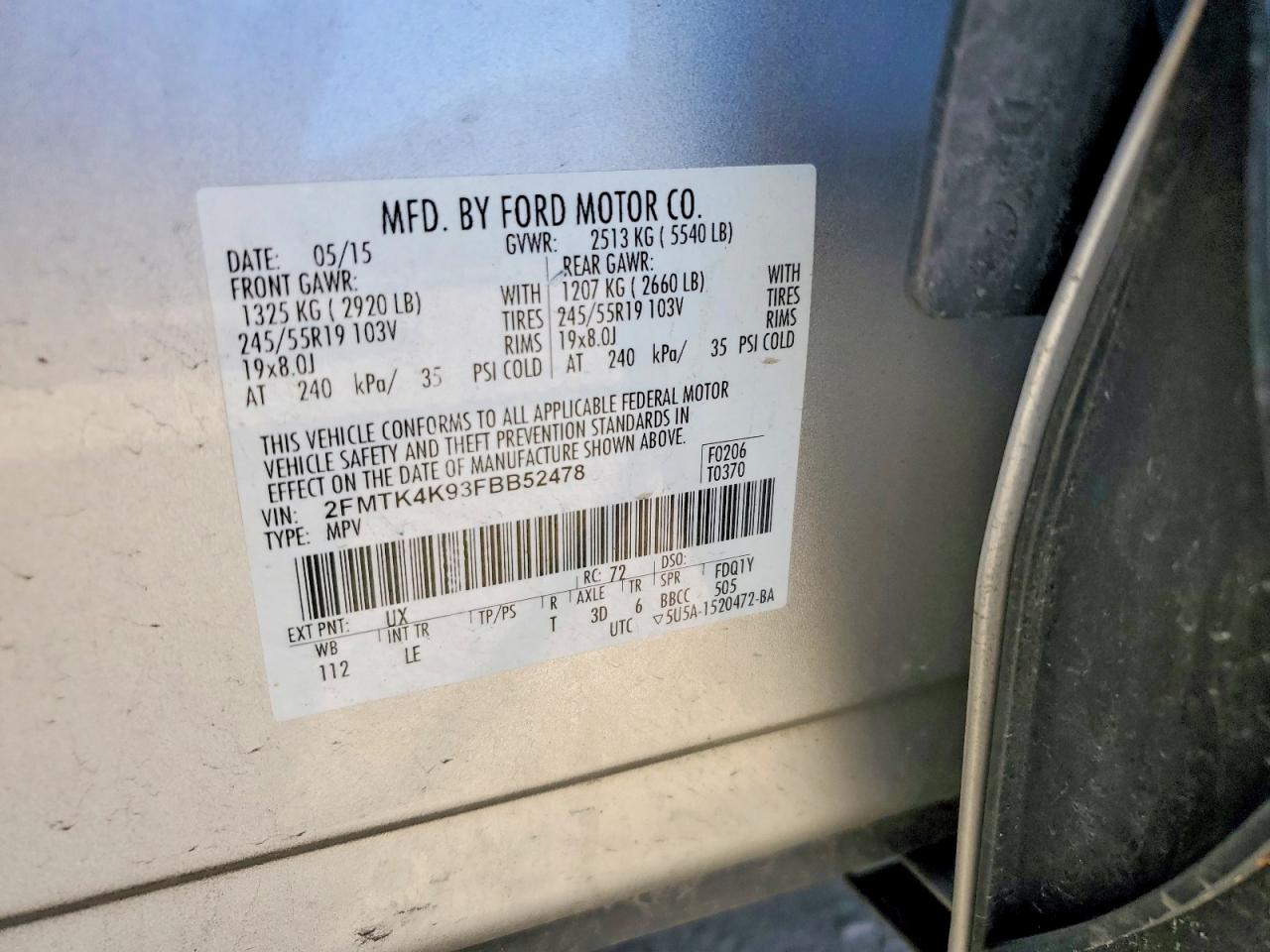 2015 Ford Edge Titanium Silver vin: 2FMTK4K93FBB52478