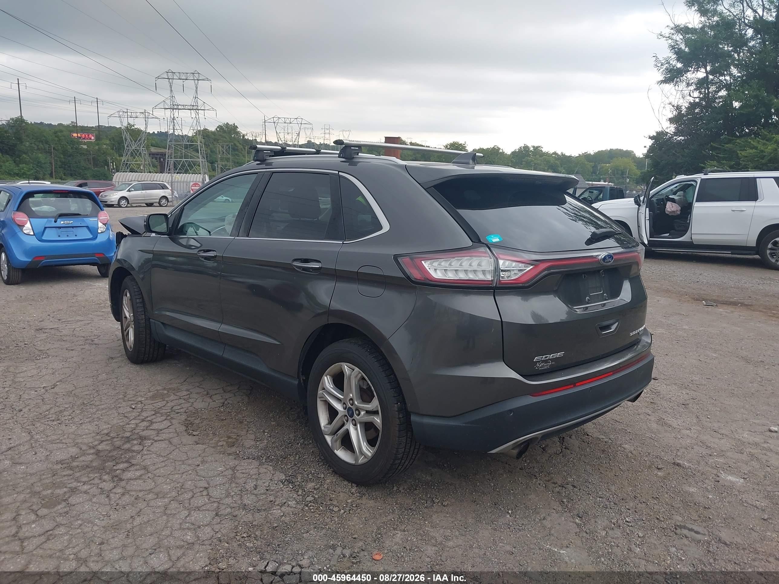 2015 Ford Edge Titanium Gray vin: 2FMTK4K93FBB62363