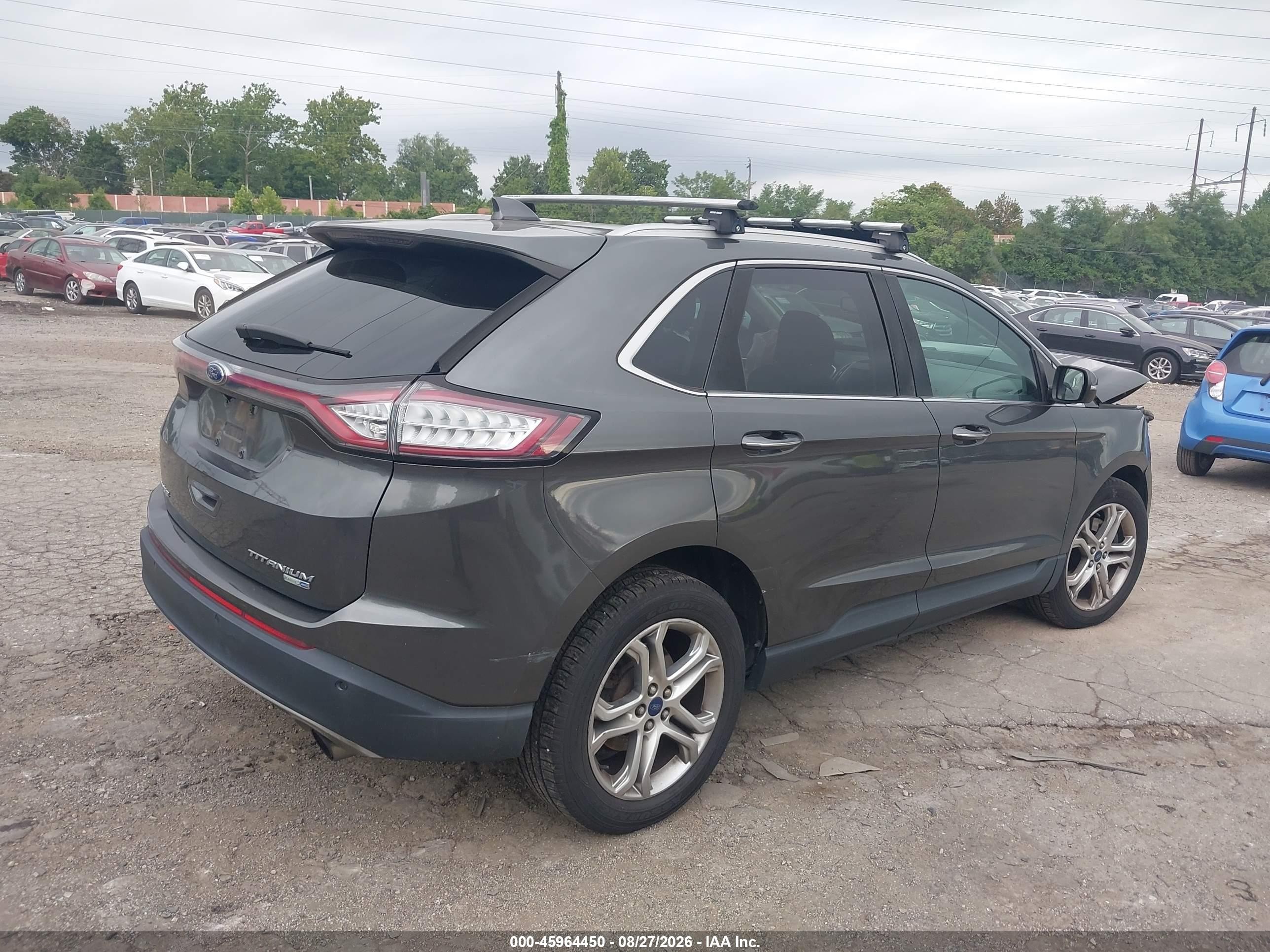 2015 Ford Edge Titanium Gray vin: 2FMTK4K93FBB62363