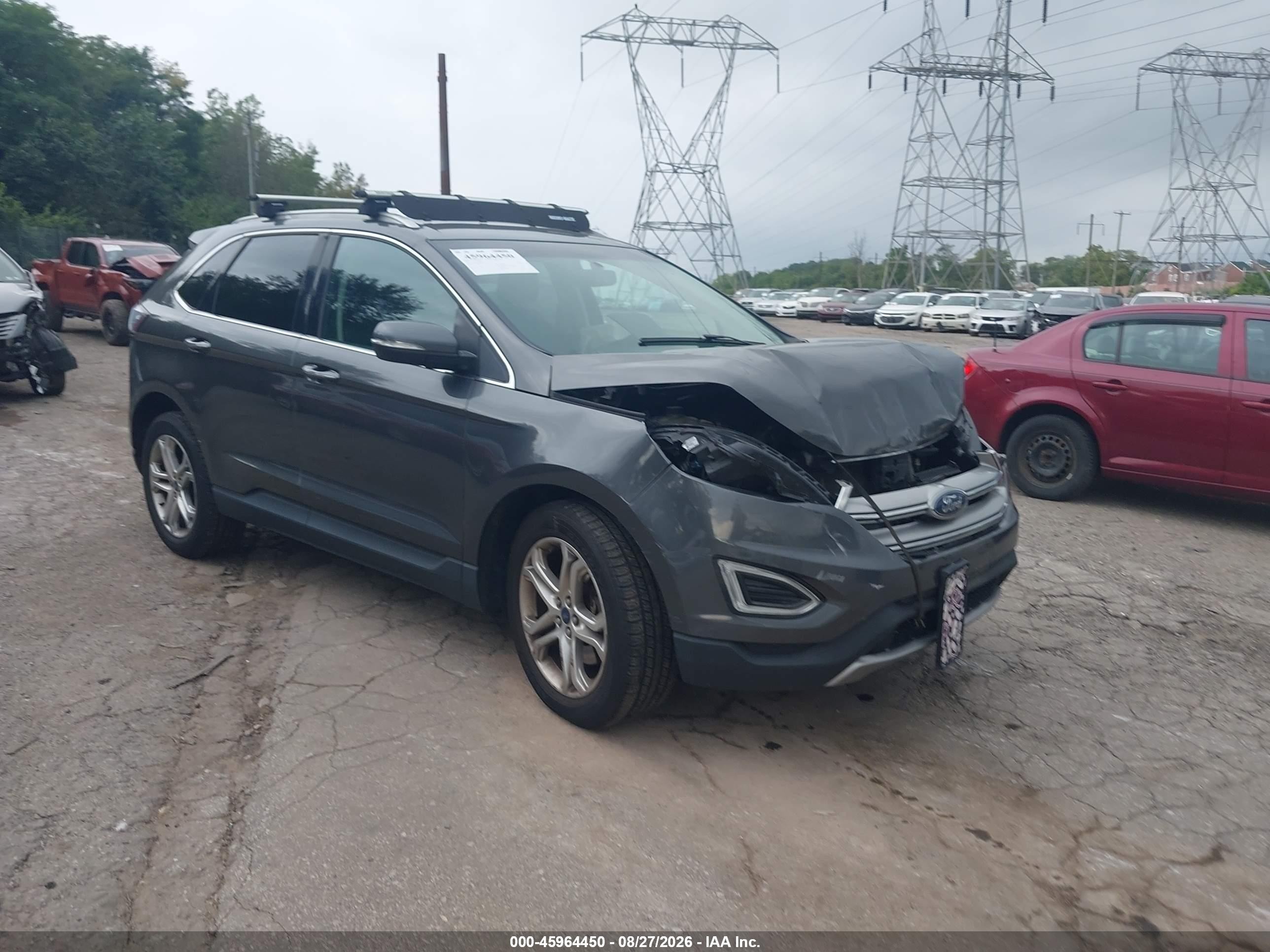 2015 Ford Edge Titanium Gray vin: 2FMTK4K93FBB62363