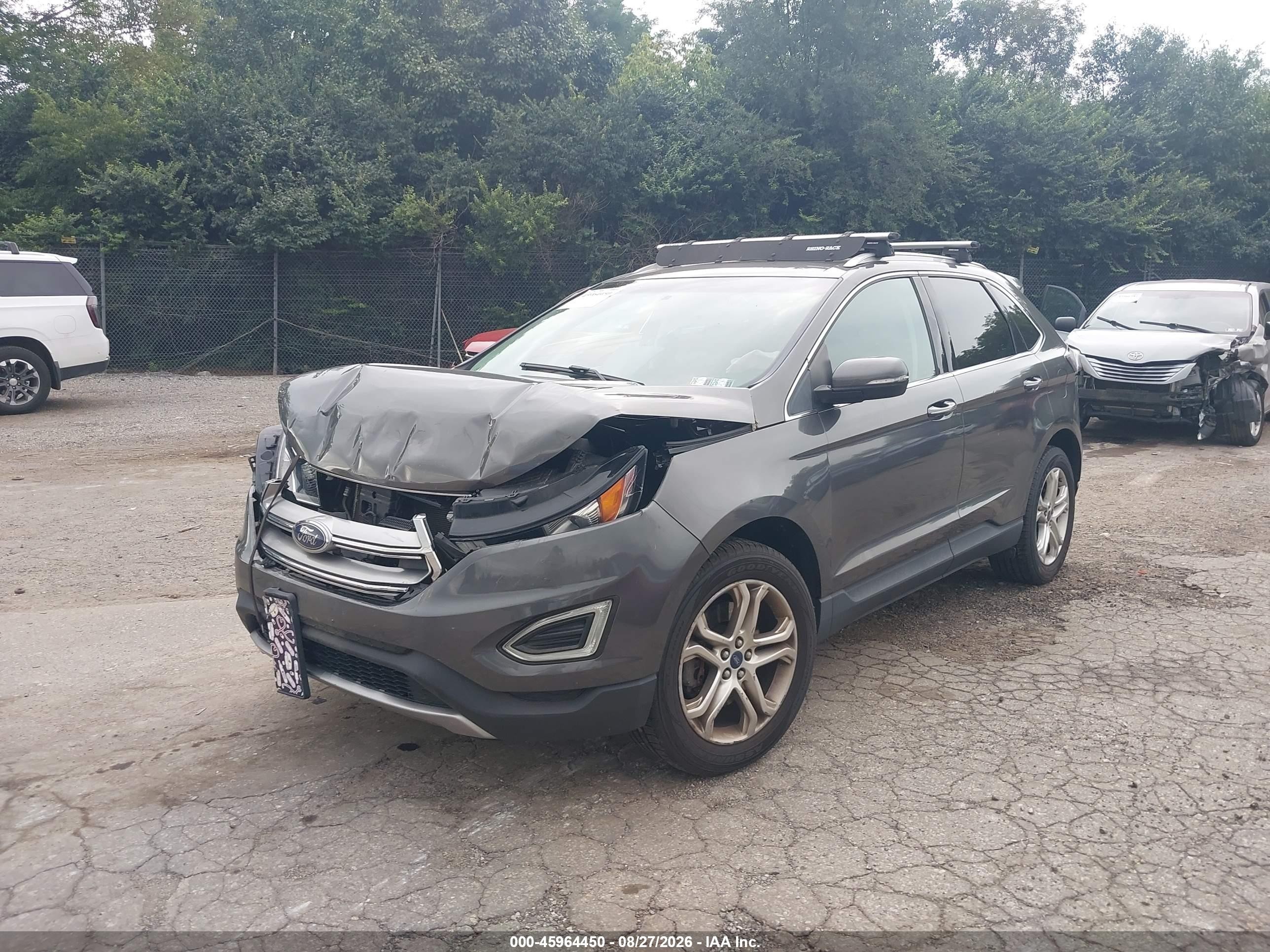 2015 Ford Edge Titanium Gray vin: 2FMTK4K93FBB62363