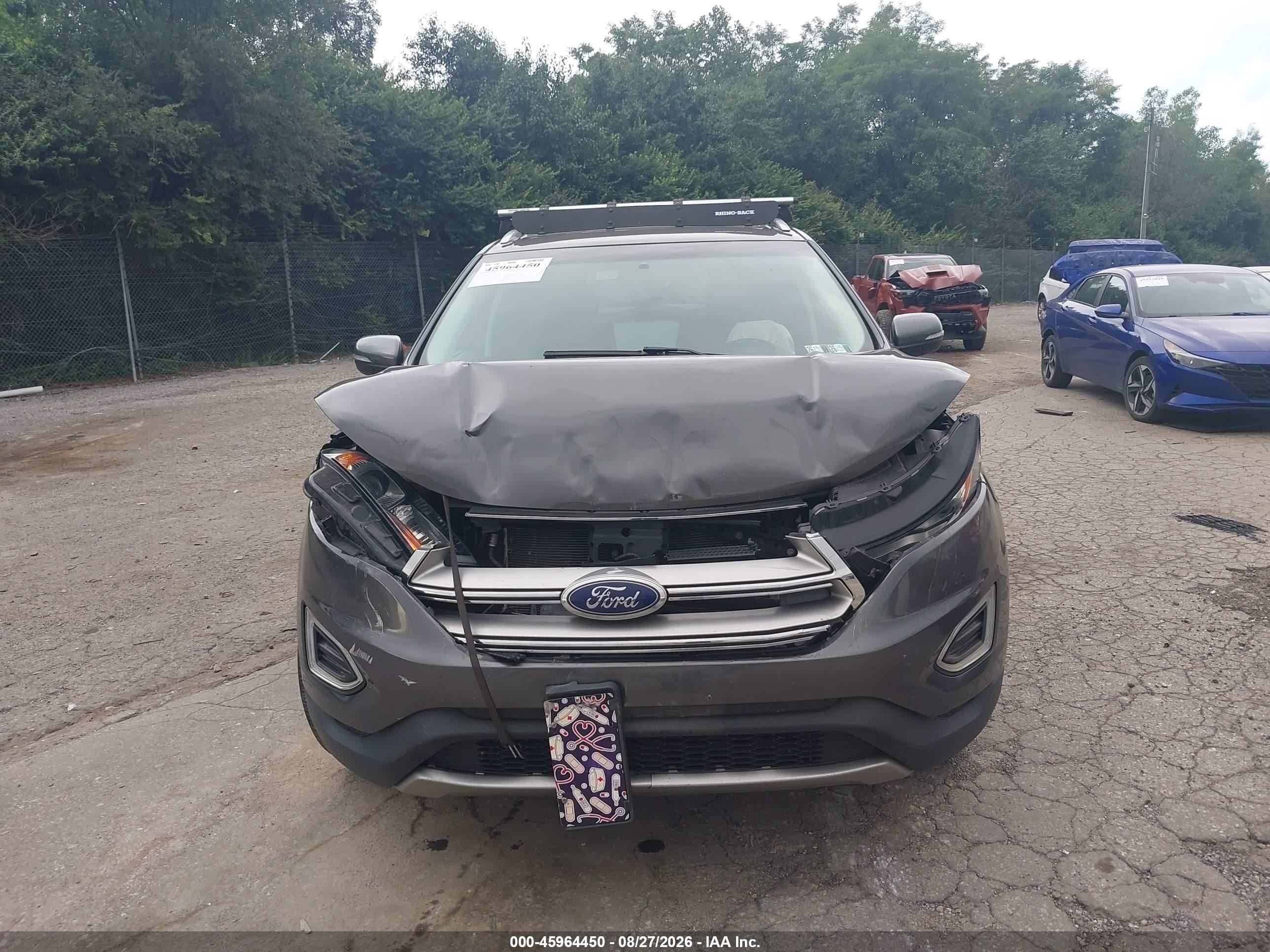 2015 Ford Edge Titanium Gray vin: 2FMTK4K93FBB62363