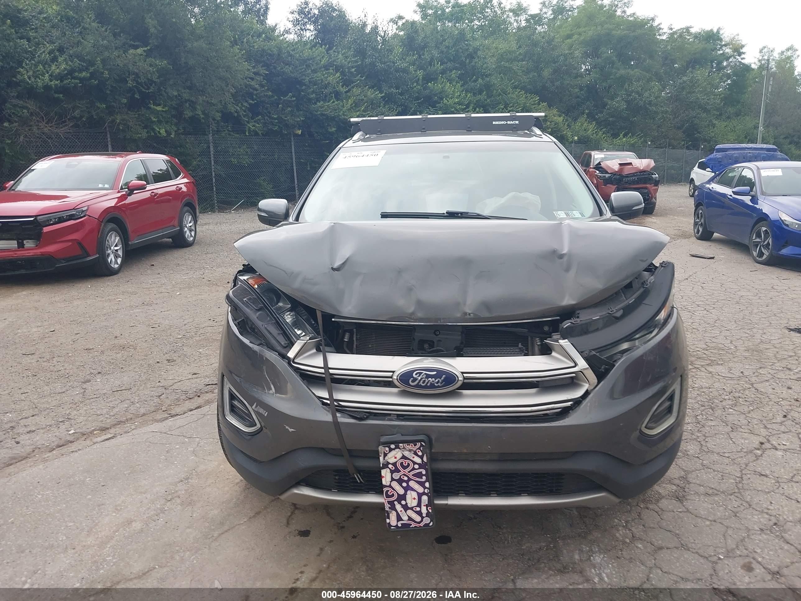 2015 Ford Edge Titanium Gray vin: 2FMTK4K93FBB62363