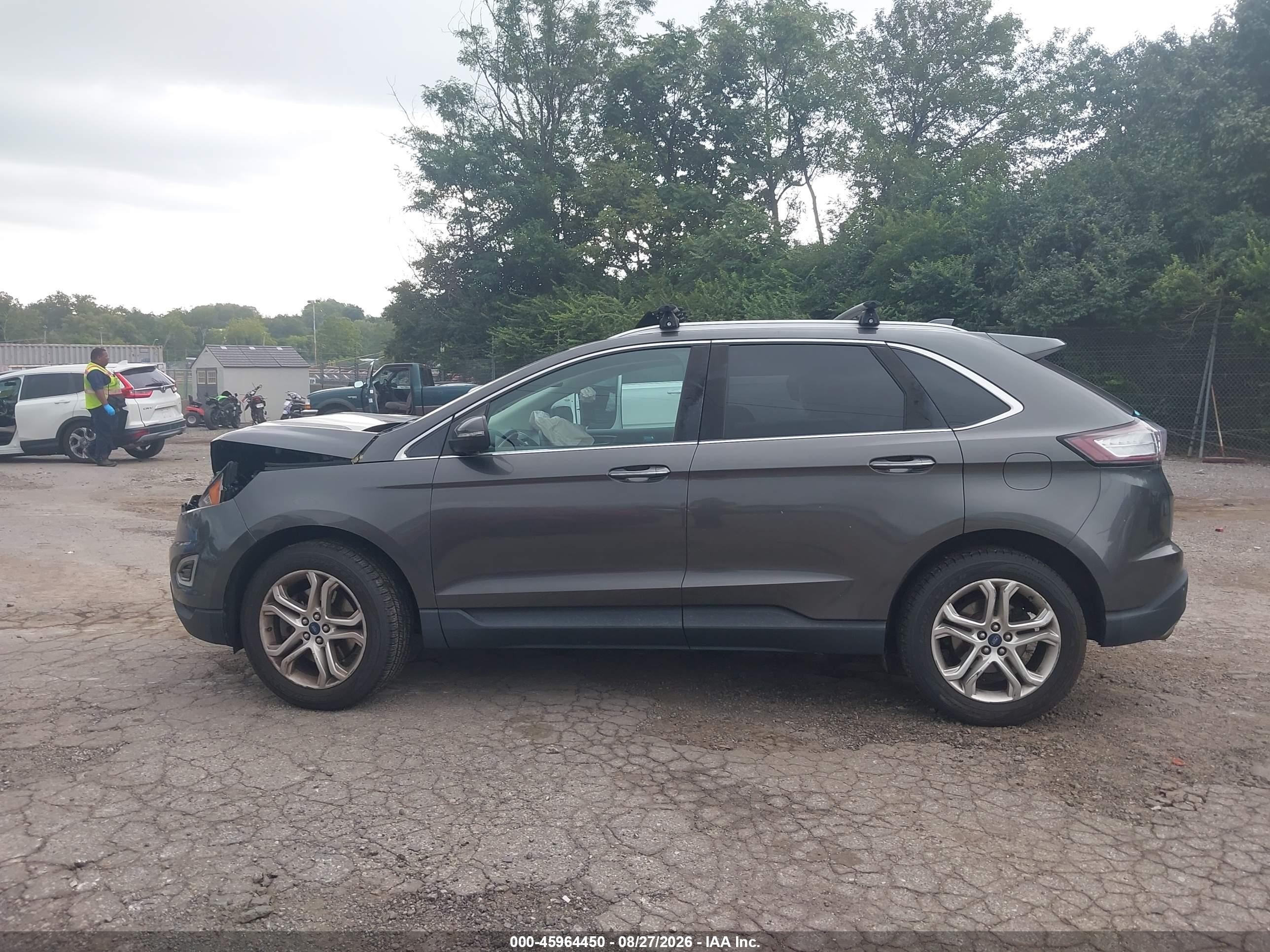 2015 Ford Edge Titanium Gray vin: 2FMTK4K93FBB62363