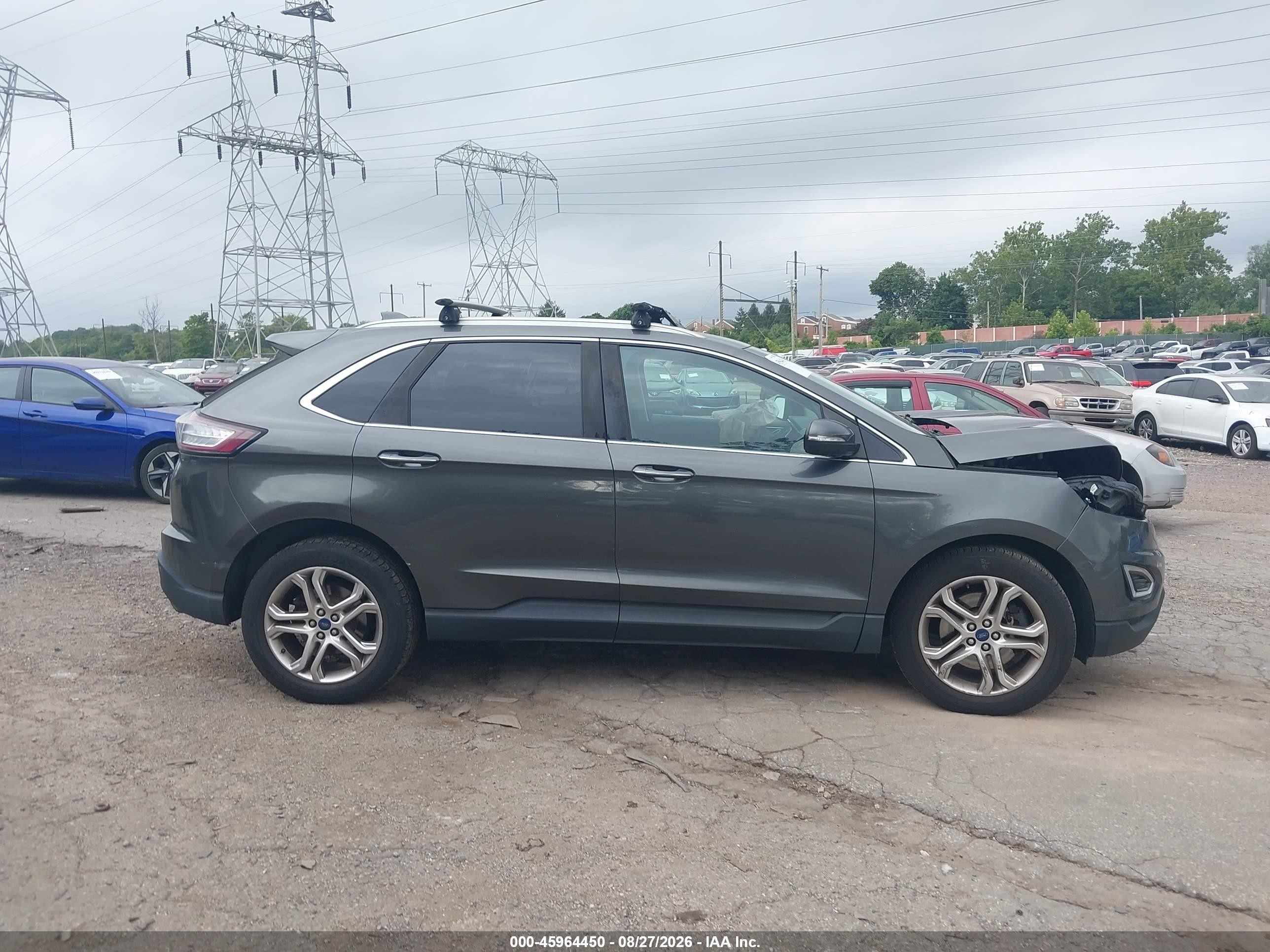 2015 Ford Edge Titanium Gray vin: 2FMTK4K93FBB62363
