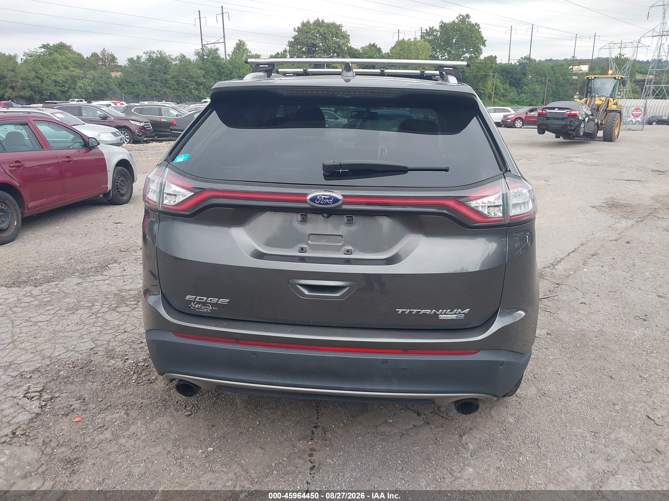 2015 Ford Edge Titanium Gray vin: 2FMTK4K93FBB62363
