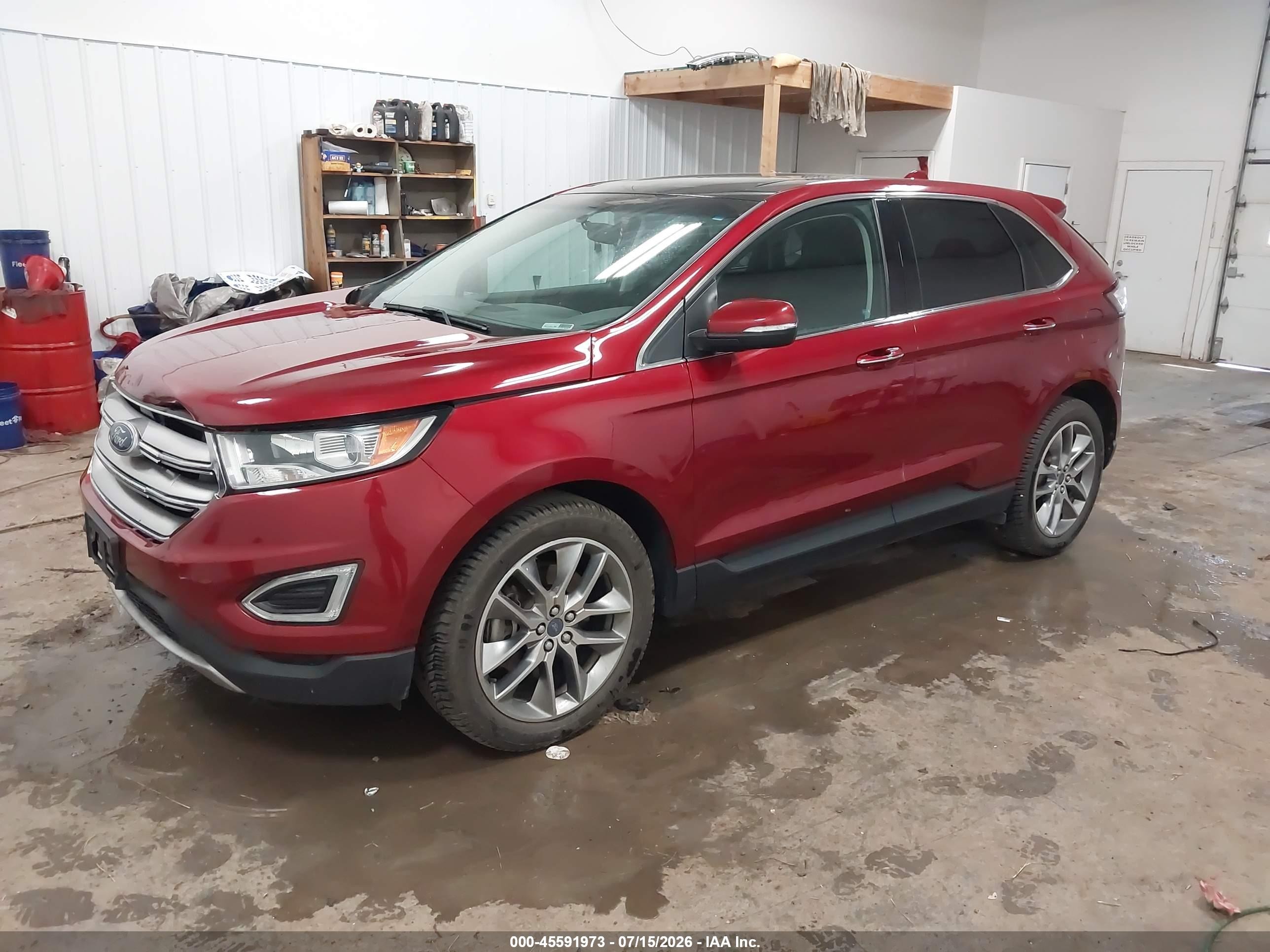 2015 Ford Edge Titanium Red vin: 2FMTK4K93FBC07401
