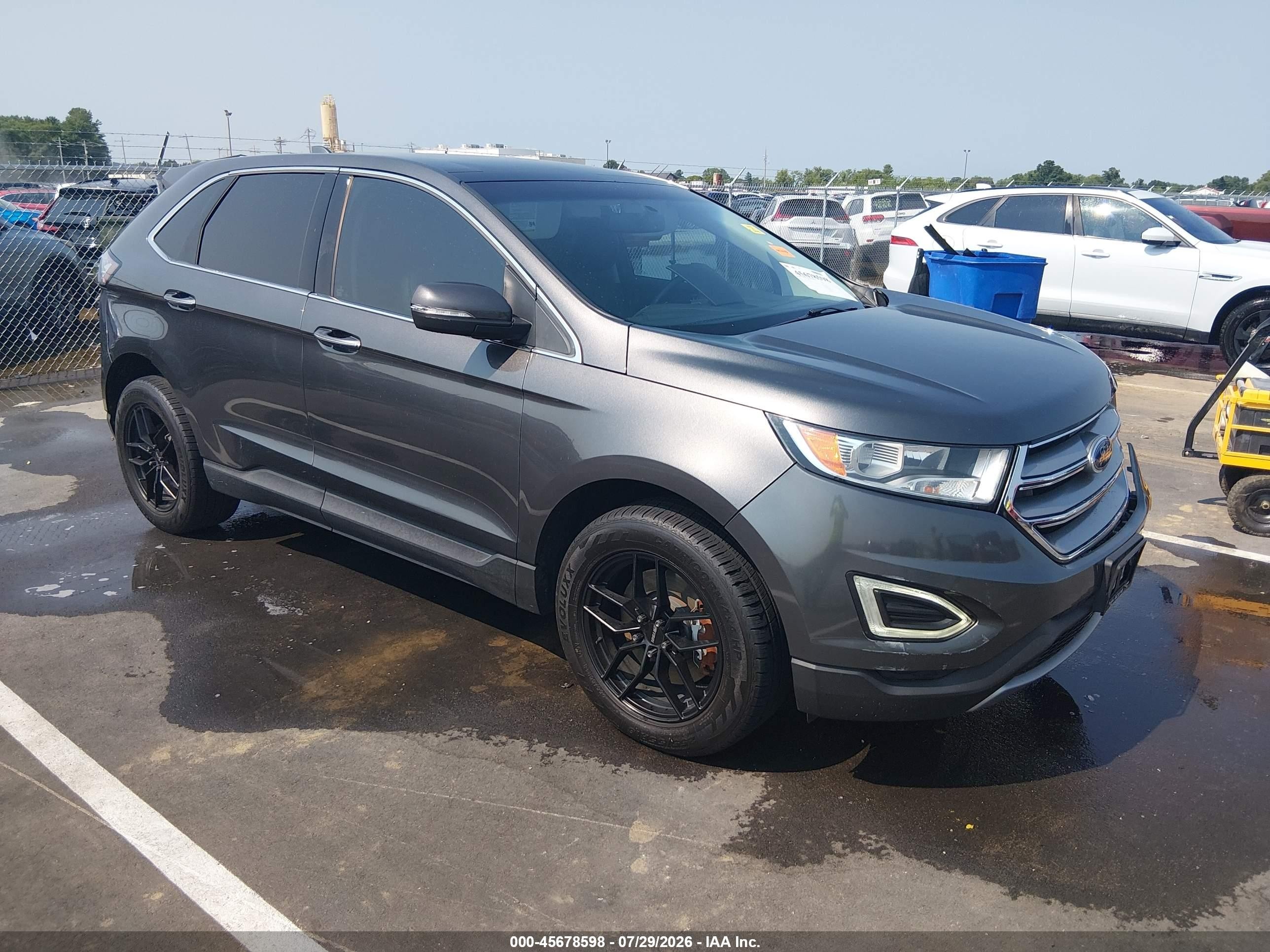 2015 Ford Edge Titanium Gray vin: 2FMTK4K94FBB84291