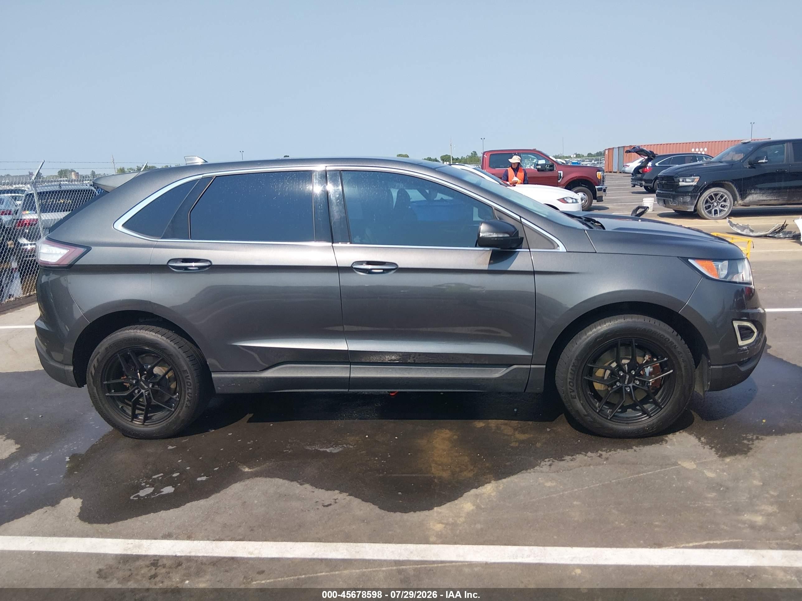 2015 Ford Edge Titanium Gray vin: 2FMTK4K94FBB84291