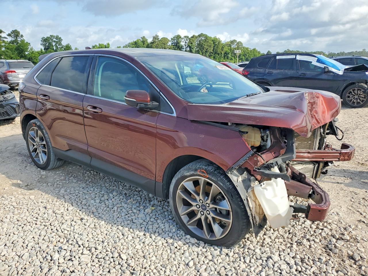 2015 Ford Edge Titanium Maroon vin: 2FMTK4K94FBB96795
