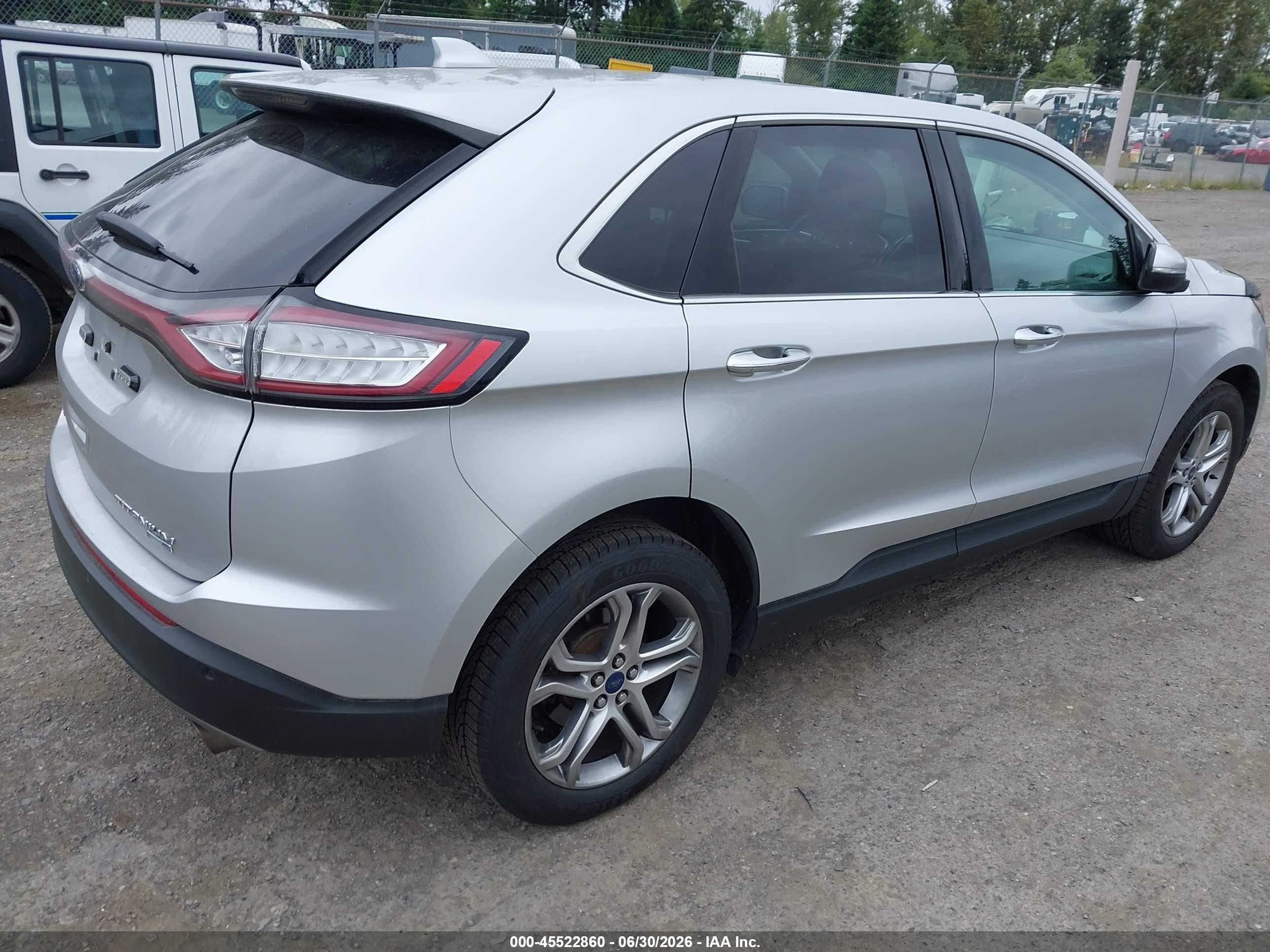 2015 Ford Edge Titanium Silver vin: 2FMTK4K95FBB23290