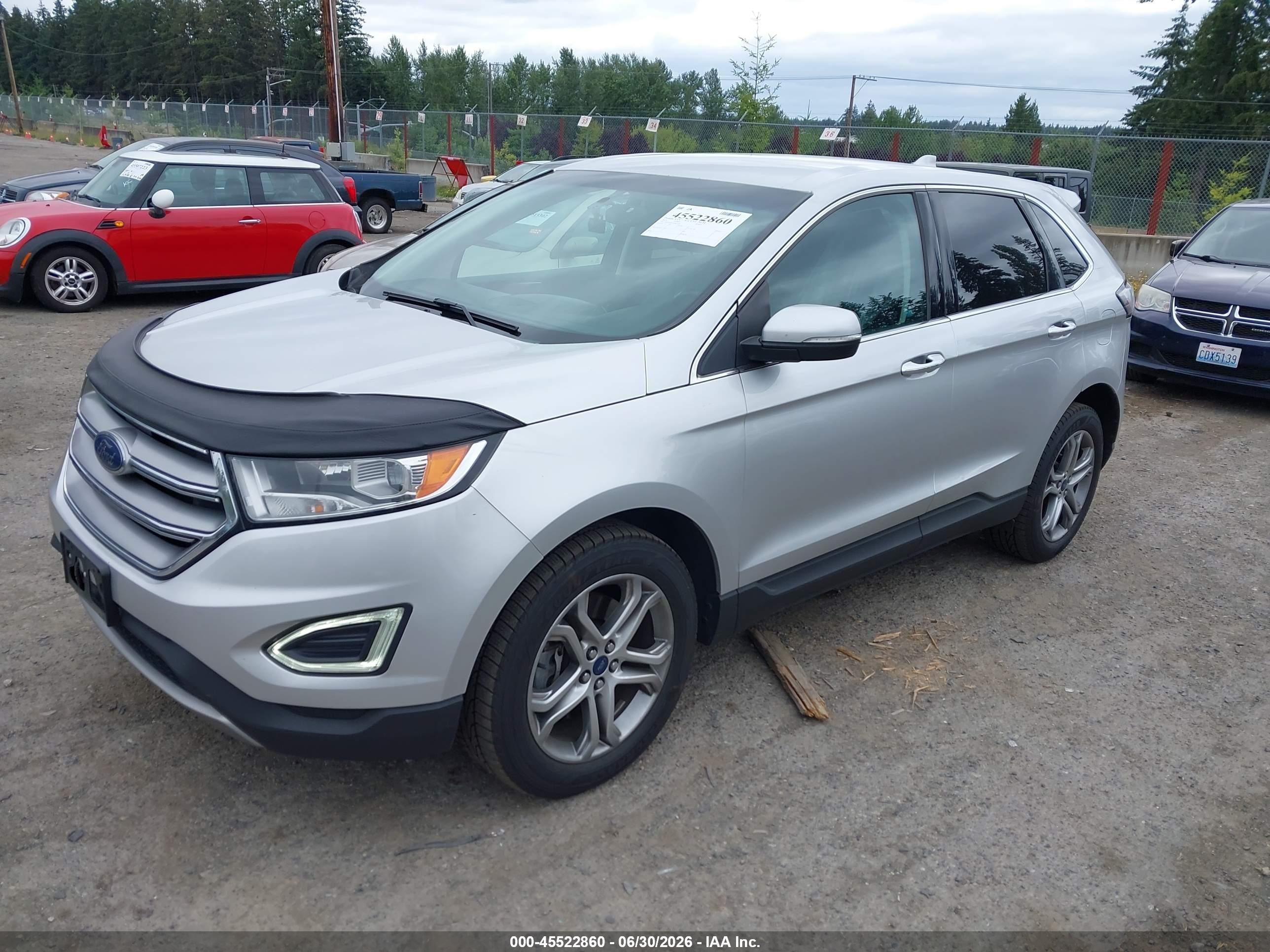 2015 Ford Edge Titanium Silver vin: 2FMTK4K95FBB23290