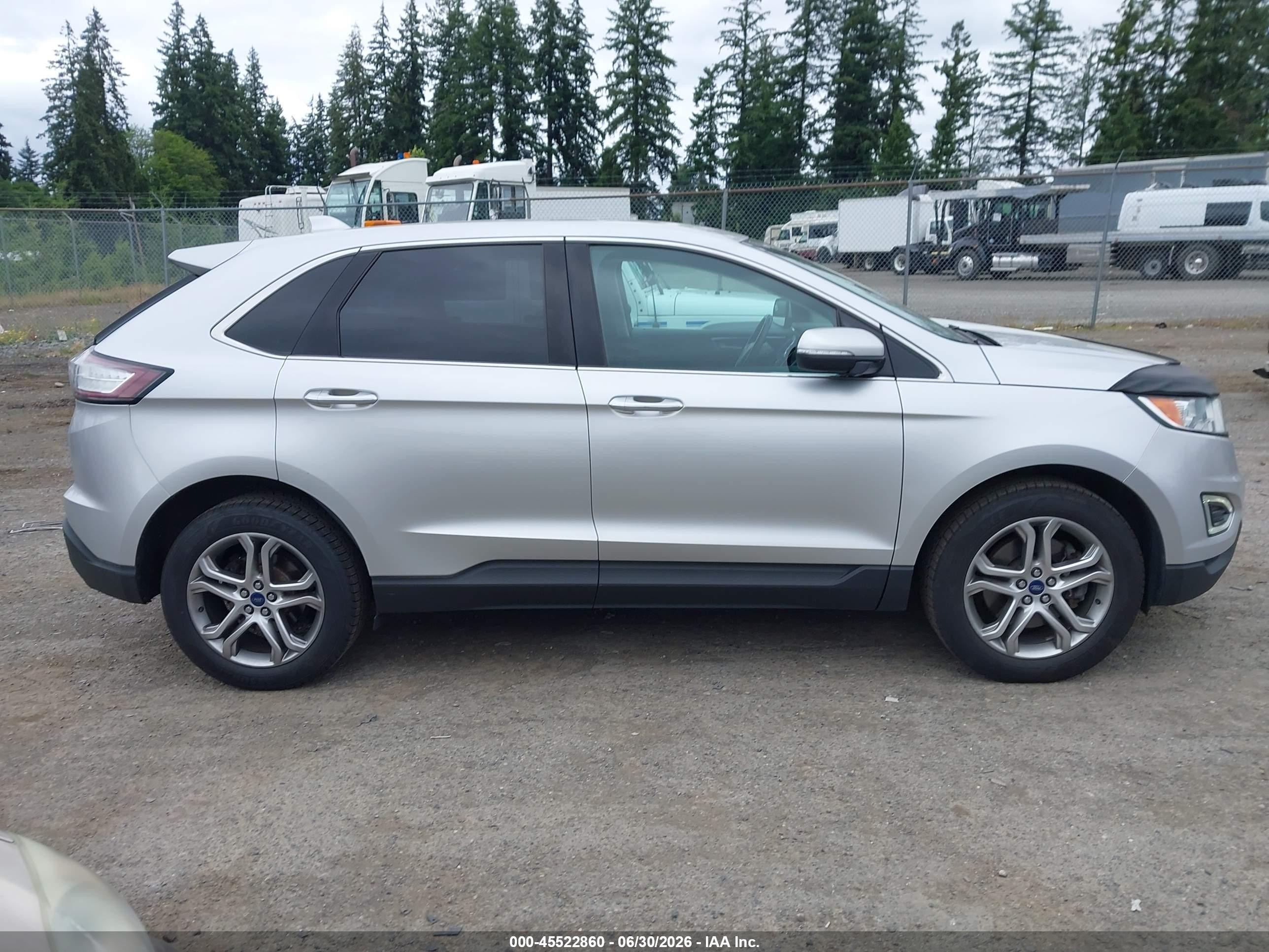 2015 Ford Edge Titanium Silver vin: 2FMTK4K95FBB23290