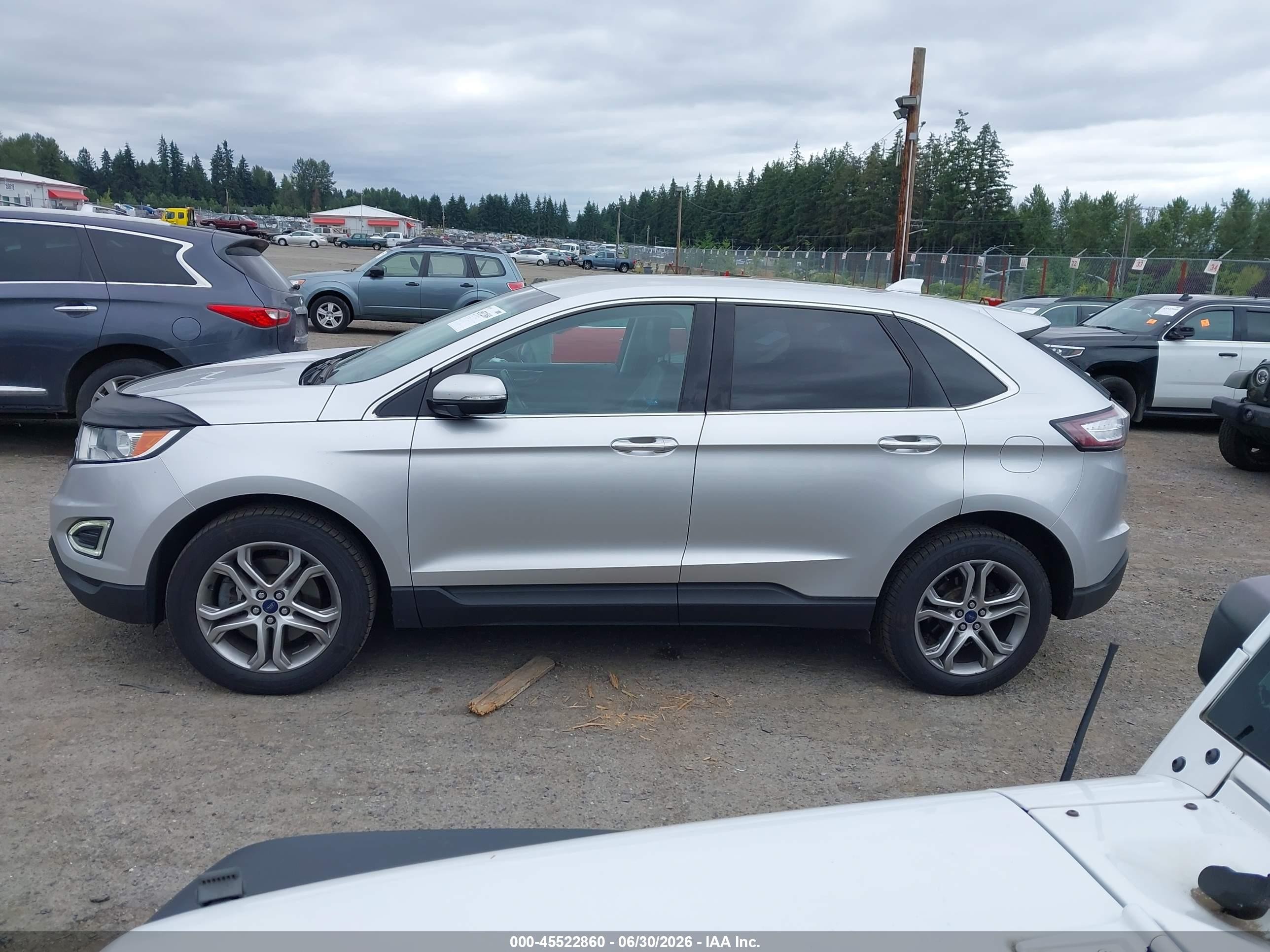 2015 Ford Edge Titanium Silver vin: 2FMTK4K95FBB23290