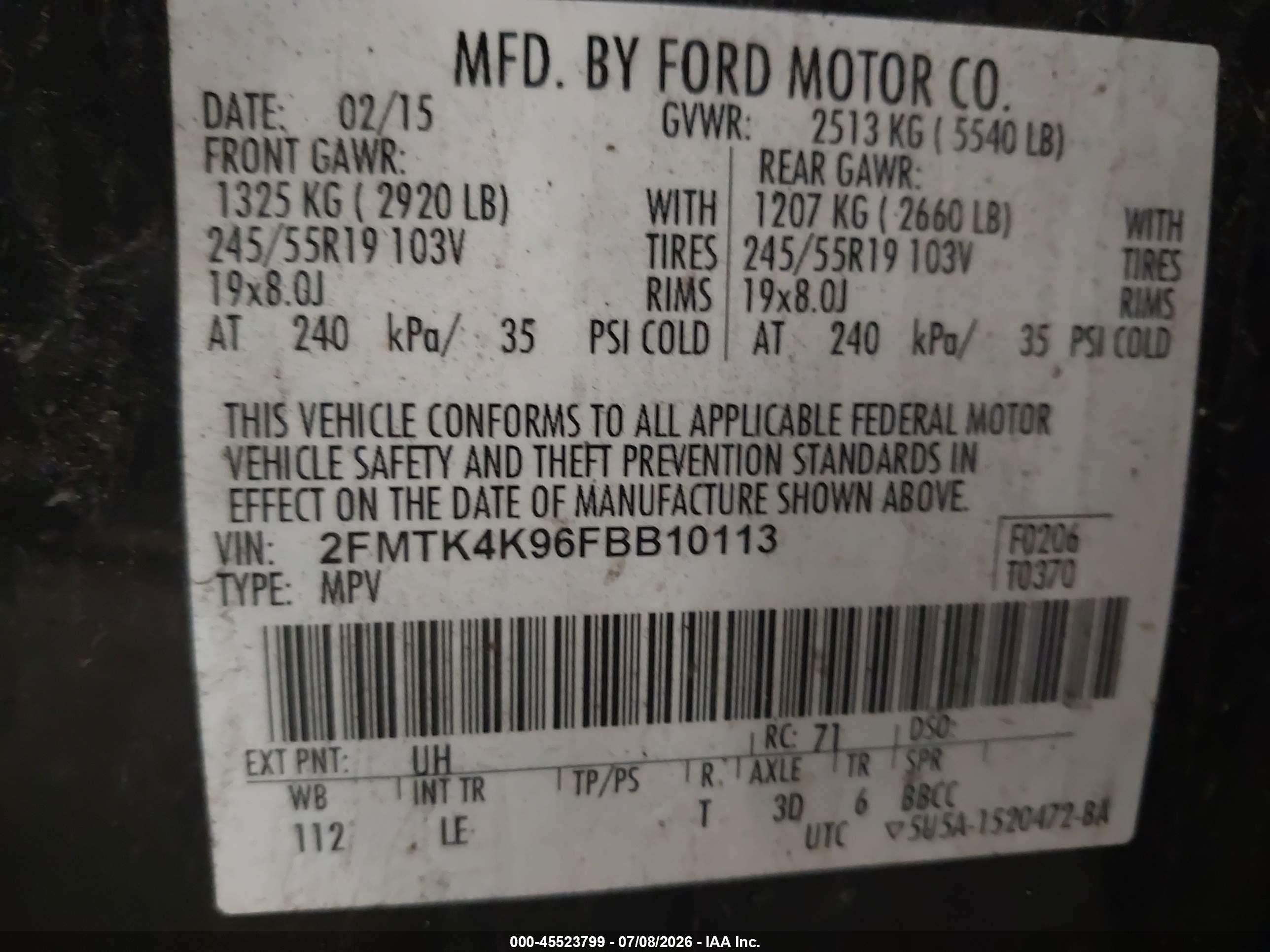 2015 Ford Edge Titanium Black vin: 2FMTK4K96FBB10113