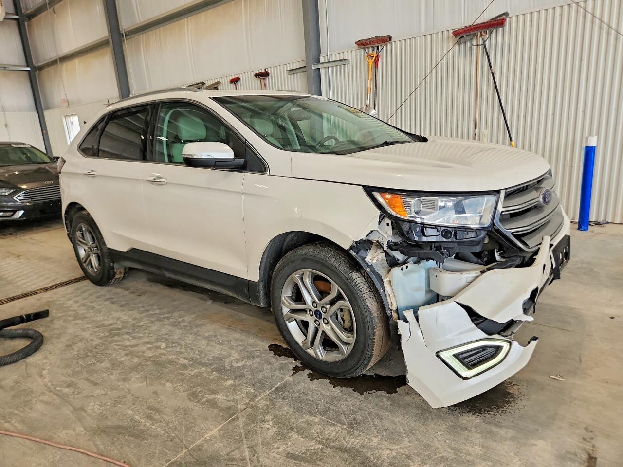 2015 Ford Edge Titanium White vin: 2FMTK4K96FBB35304