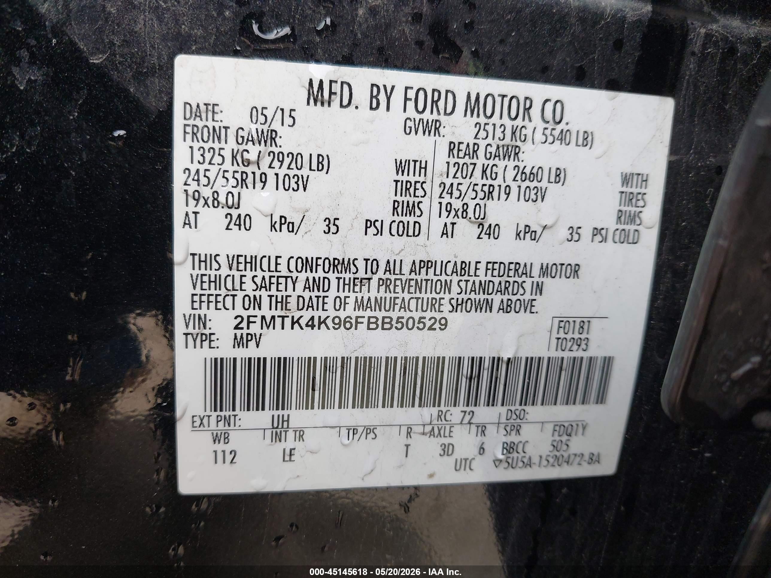 2015 Ford Edge Titanium Black vin: 2FMTK4K96FBB50529