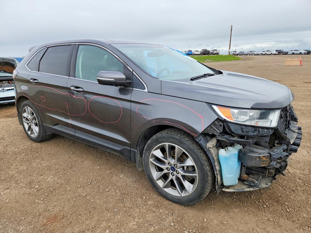 2015 Ford Edge Titanium Серый vin: 2FMTK4K97FBB24005