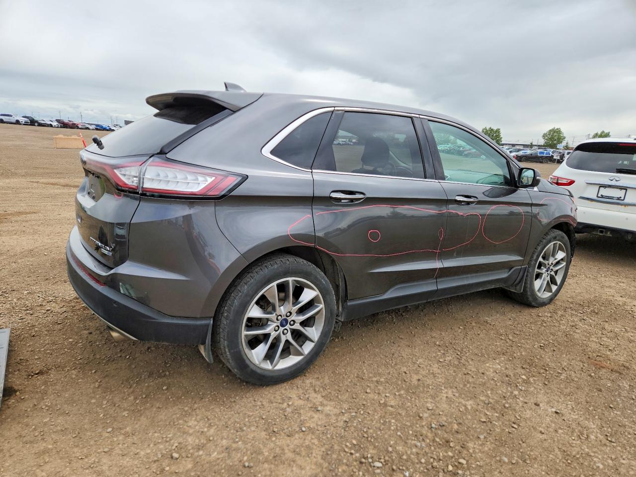 2015 Ford Edge Titanium Серый vin: 2FMTK4K97FBB24005