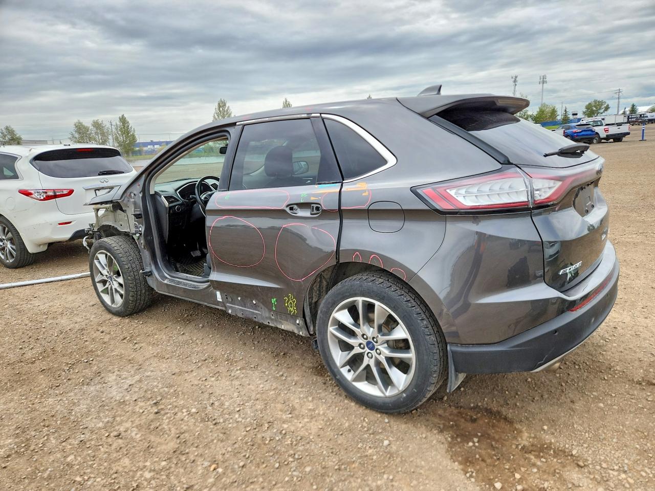 2015 Ford Edge Titanium Серый vin: 2FMTK4K97FBB24005