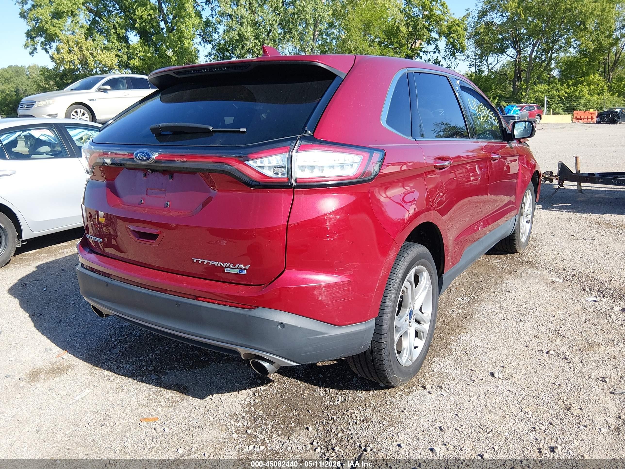 2015 Ford Edge Titanium Красный vin: 2FMTK4K97FBB44528