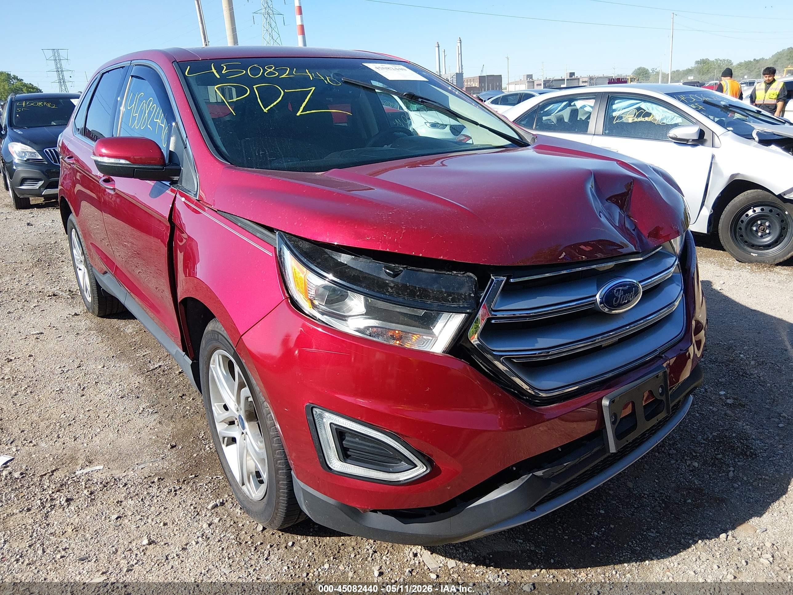 2015 Ford Edge Titanium Красный vin: 2FMTK4K97FBB44528
