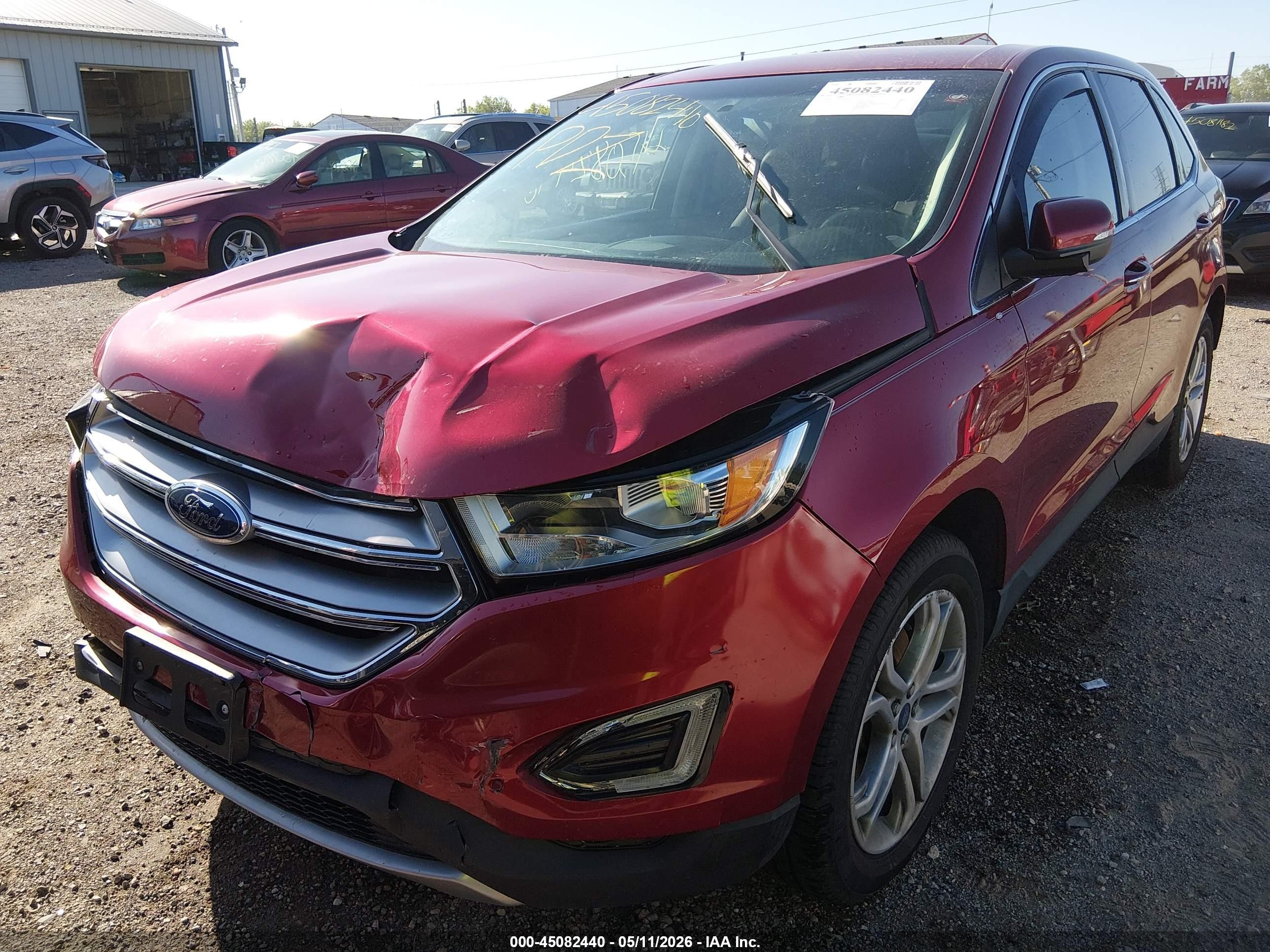 2015 Ford Edge Titanium Красный vin: 2FMTK4K97FBB44528