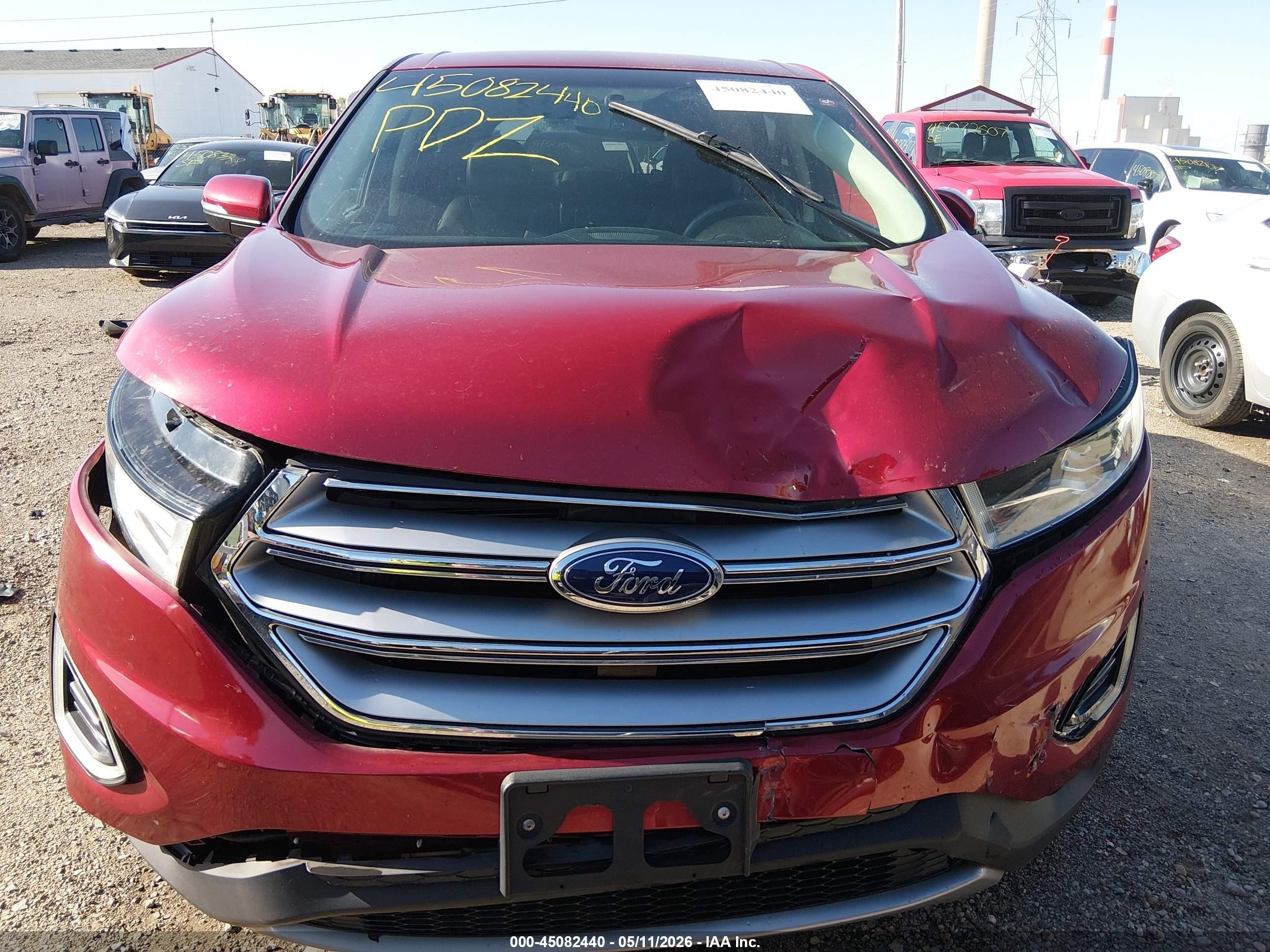 2015 Ford Edge Titanium Красный vin: 2FMTK4K97FBB44528